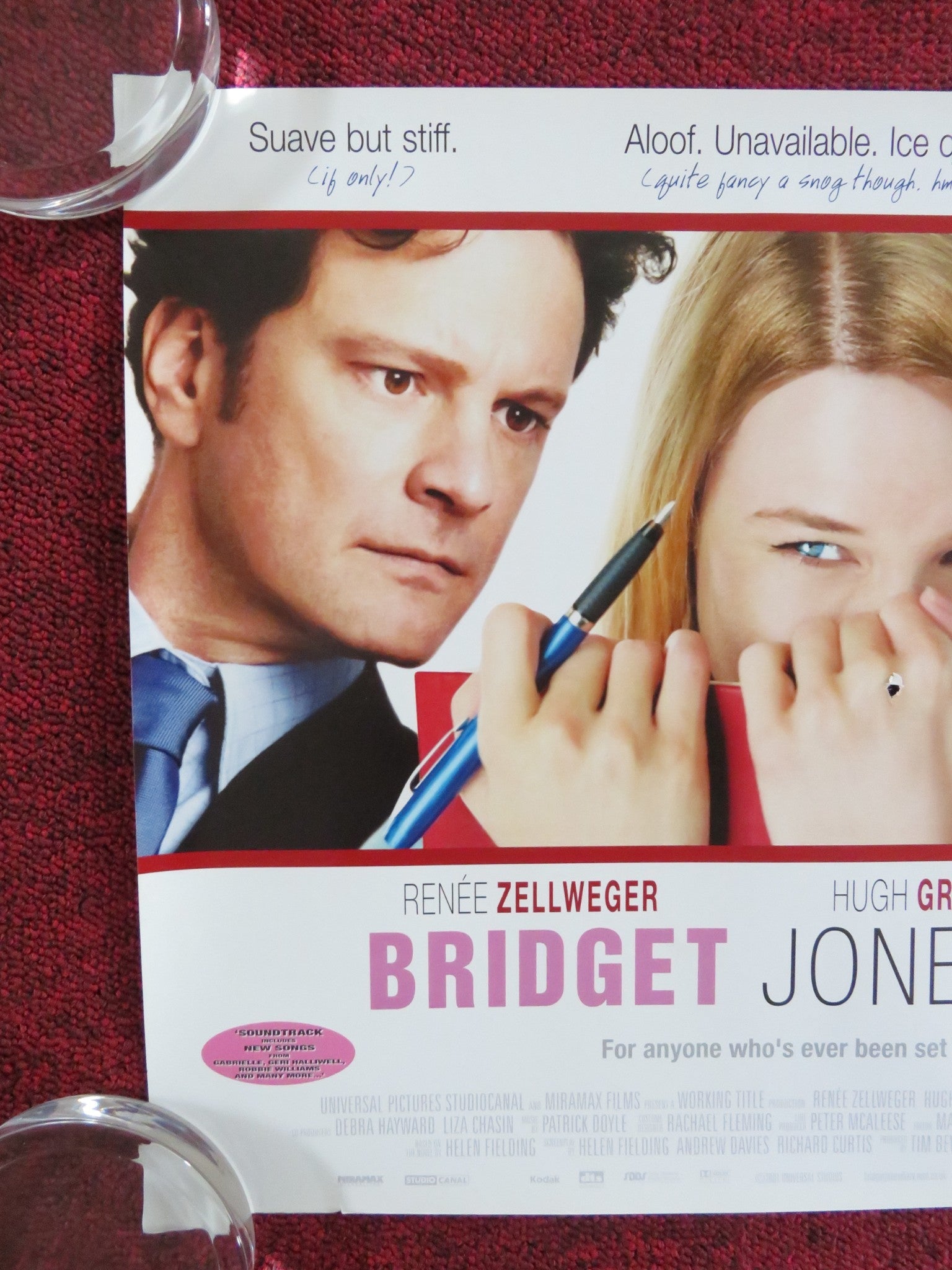 BRIDGET JONES'S DIARY UK MINI QUAD POSTER RENEE ZELLWEGER COLIN FIRTH 2001 Rendezvous Cinema Movie posters
