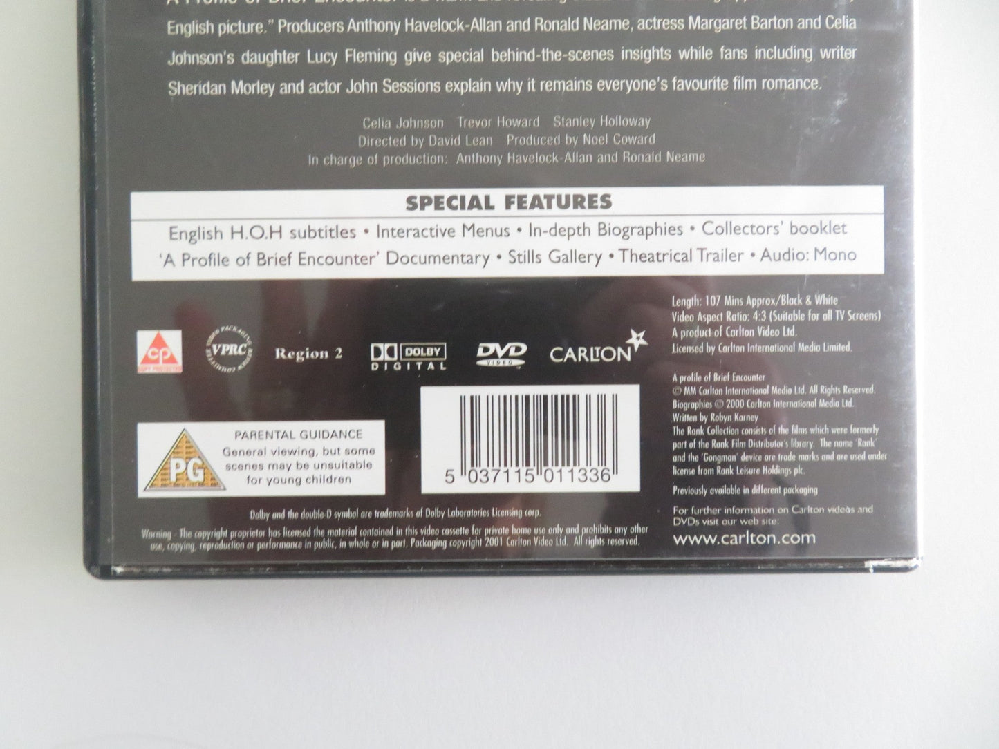 BRIEF ENCOUNTER - DIGITALLY REMASTERED SPECIAL EDITION (DVD) 1945 REGION 2 Movie posters