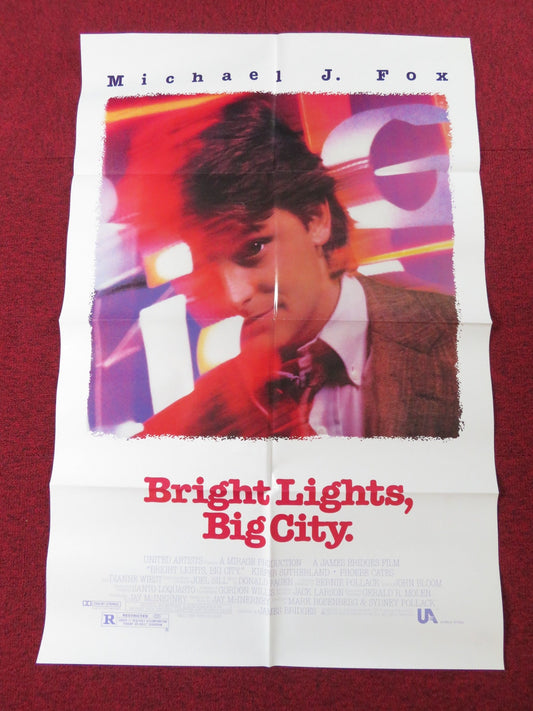 BRIGHT LIGHTS, BIG CITY FOLDED US ONE SHEET POSTER MICHAEL J. FOX 1988 Rendezvous Cinema Movie posters
