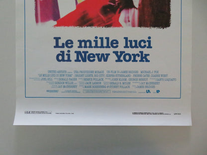 BRIGHT LIGHTS, BIG CITY ITALIAN LOCANDINA POSTER MICHAEL J. FOX SUTHERLAND 1988 Movie posters