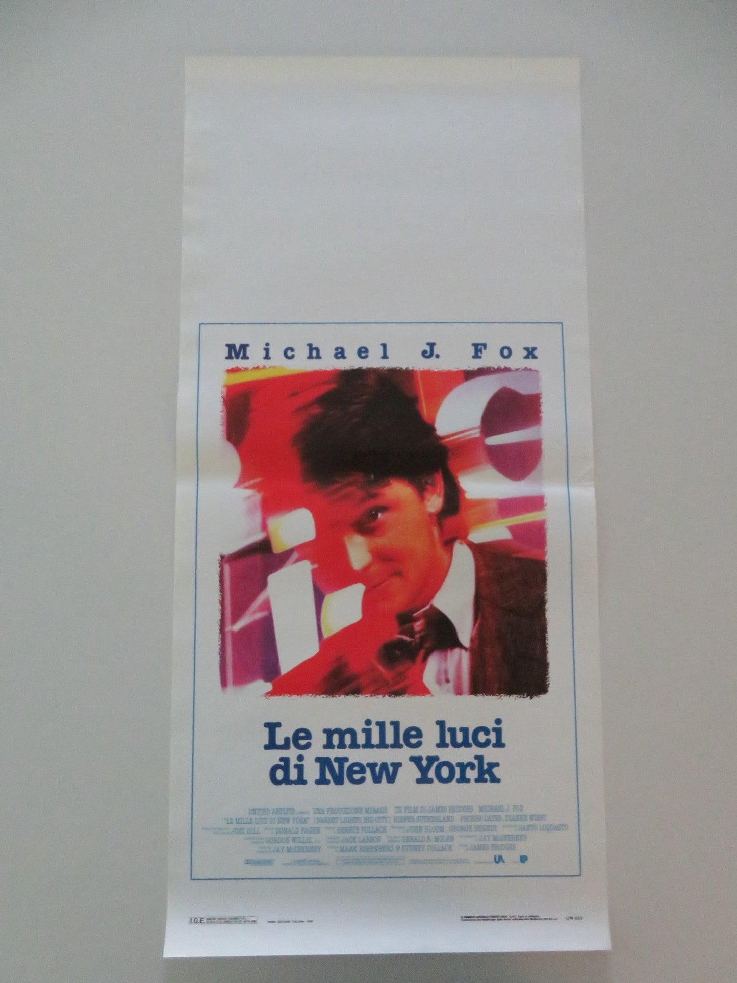 BRIGHT LIGHTS, BIG CITY ITALIAN LOCANDINA POSTER MICHAEL J. FOX SUTHERLAND 1988 Movie posters