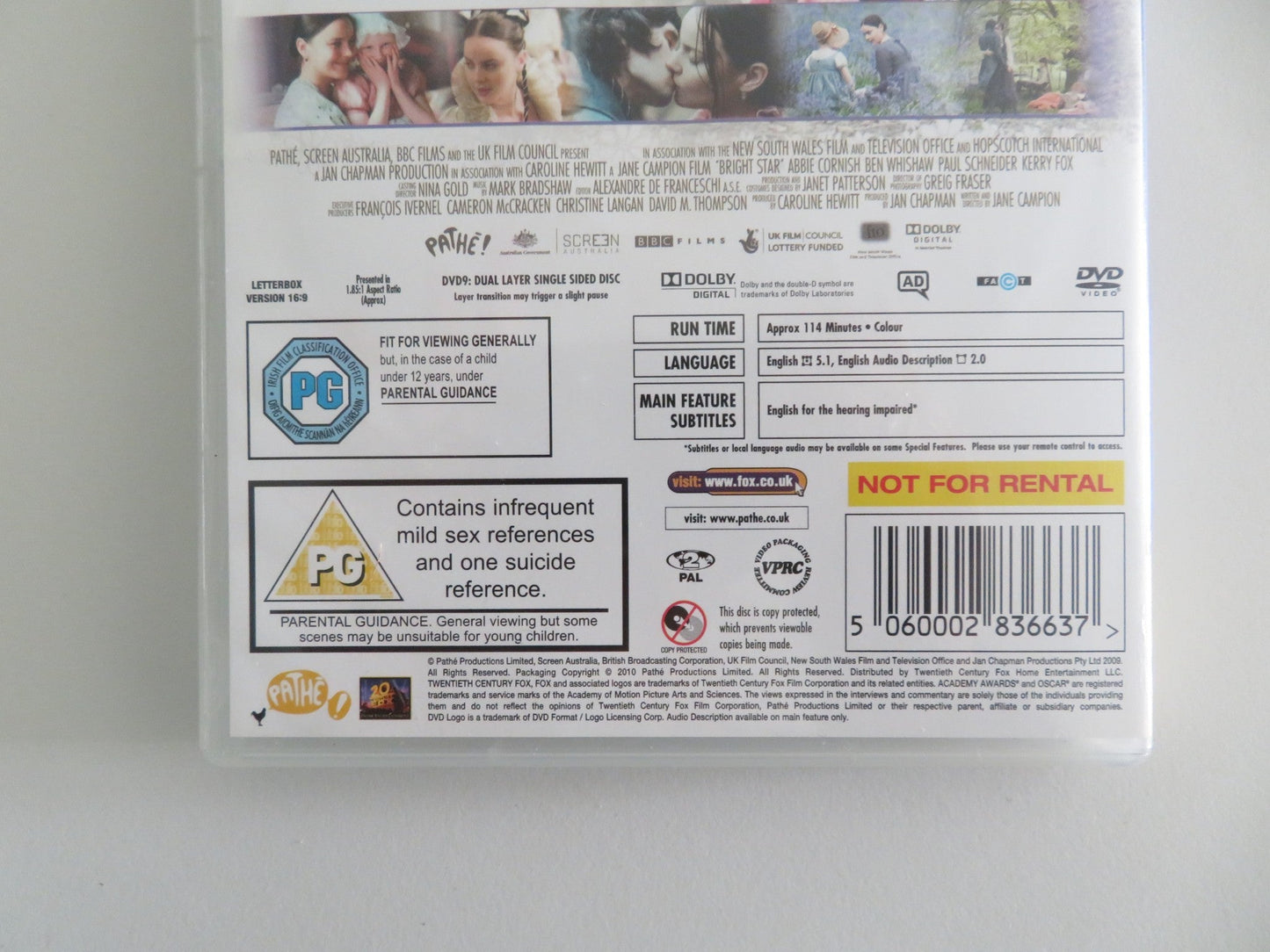 BRIGHT STAR (DVD) ABBIE CORNISH BEN WHISHAW 2009 REGION 2 Movie posters