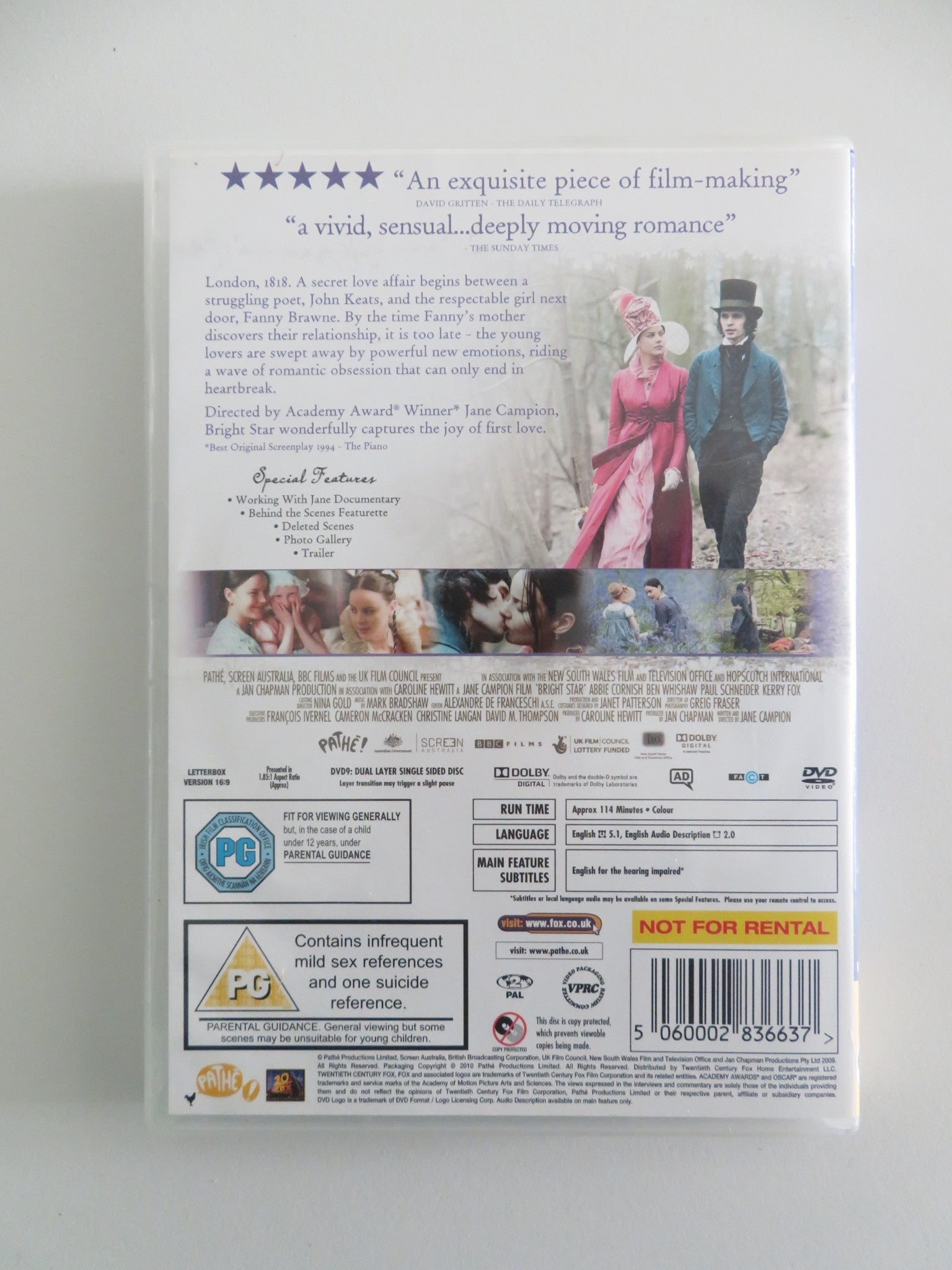 BRIGHT STAR (DVD) ABBIE CORNISH BEN WHISHAW 2009 REGION 2 Movie posters