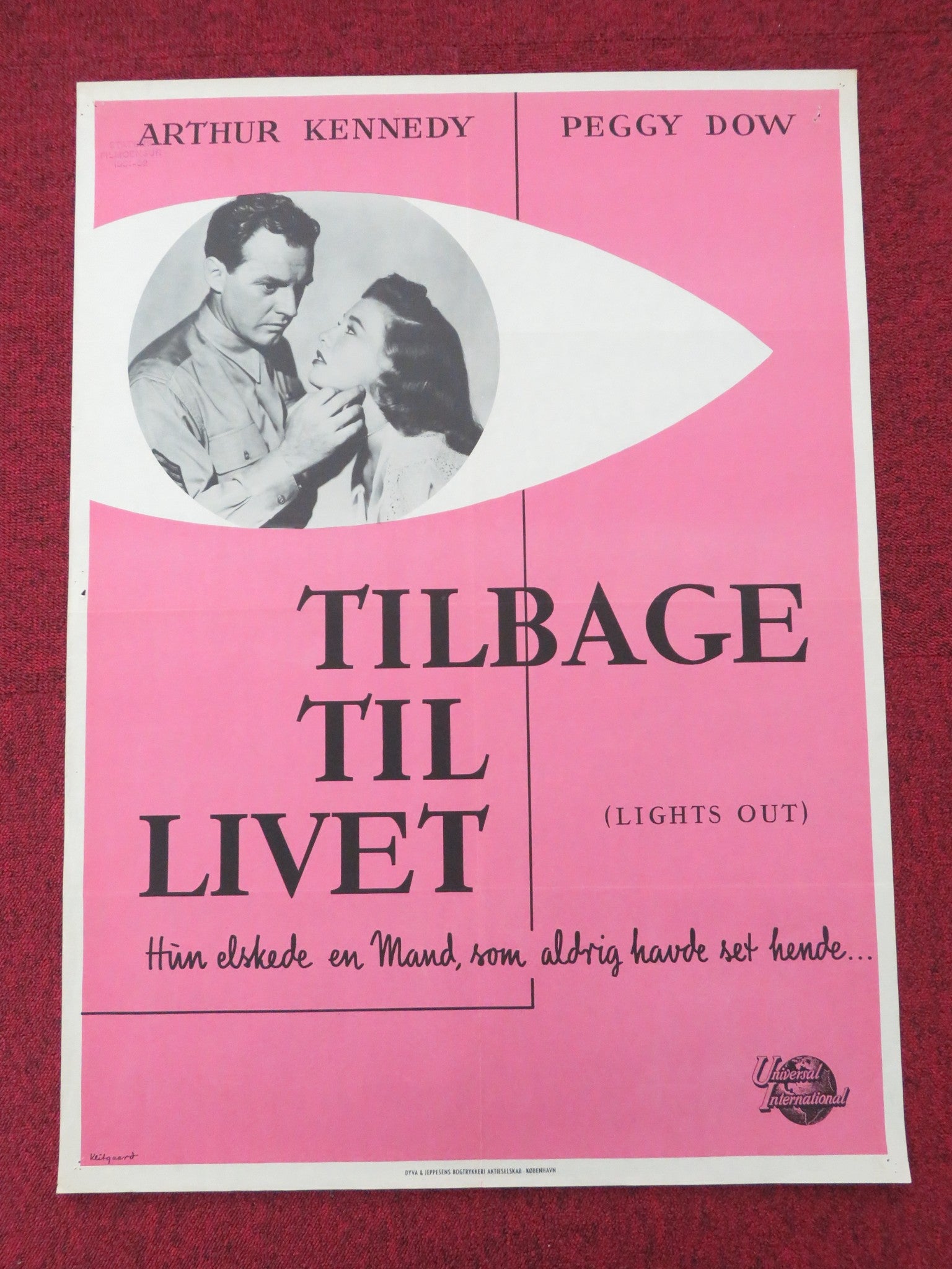 BRIGHT VICTORY DANISH POSTER ROLLED ARTHUR KENNEDY PEGGY DOW 1951 ...