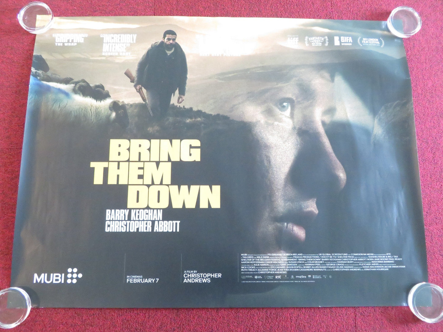 BRING THEM DOWN UK QUAD ROLLED POSTER BARRY KEOGHAN CHRISTOPHER ABBOTT 2024 Rendezvous Cinema Movie posters