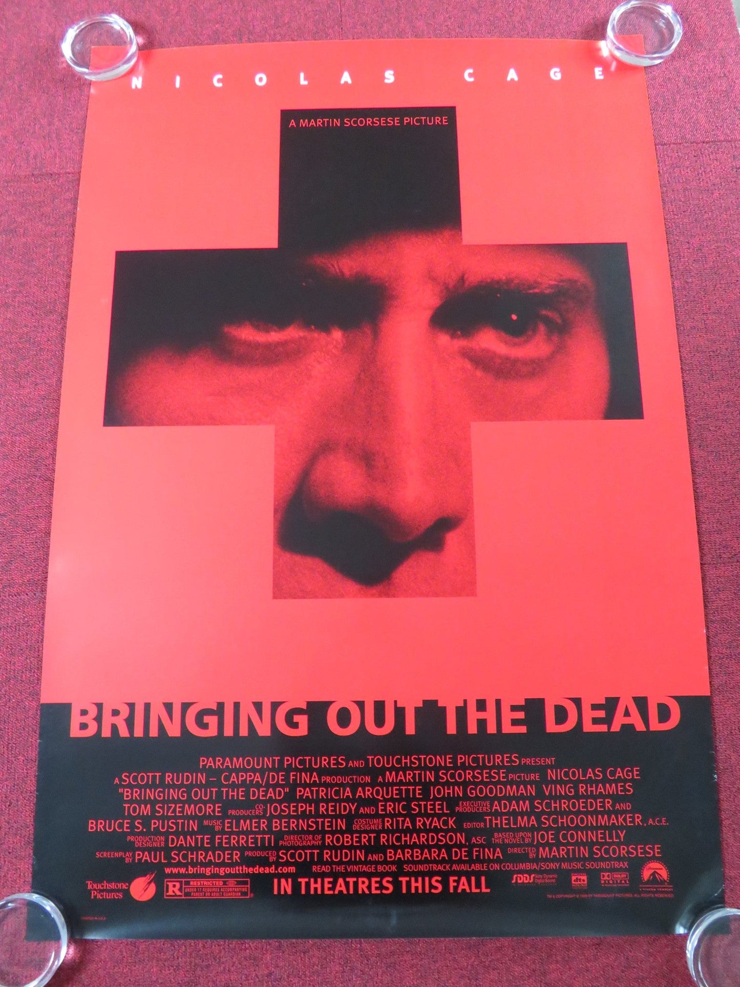 BRINGING OUT THE DEAD US ONE SHEET ROLLED POSTER NICOLAS CAGE P. ARQUETTE 1999 Rendezvous Cinema Movie posters