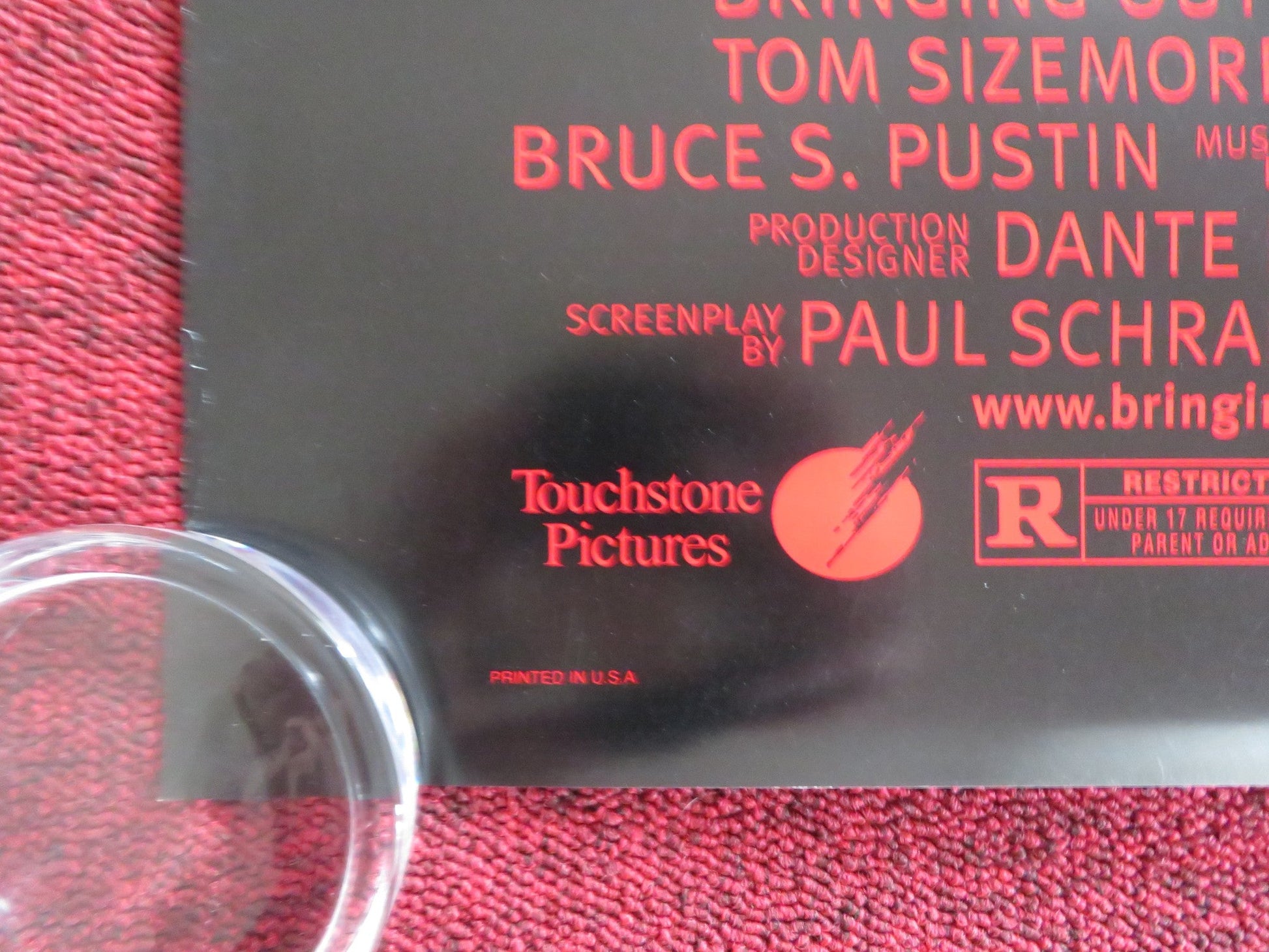 BRINGING OUT THE DEAD US ONE SHEET ROLLED POSTER NICOLAS CAGE P. ARQUETTE 1999 Rendezvous Cinema Movie posters