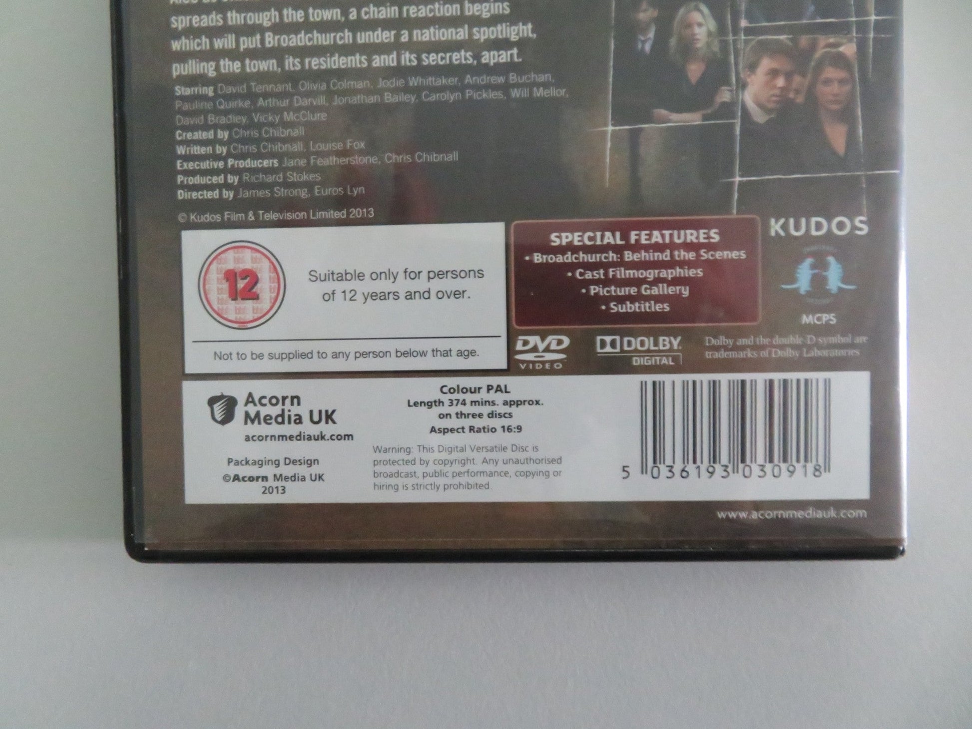 BROADCHURCH - SERIES ONE (DVD) DAVID TENNANT OLIVIA COLMAN 2013 REGION 2 - Rendezvous Cinema