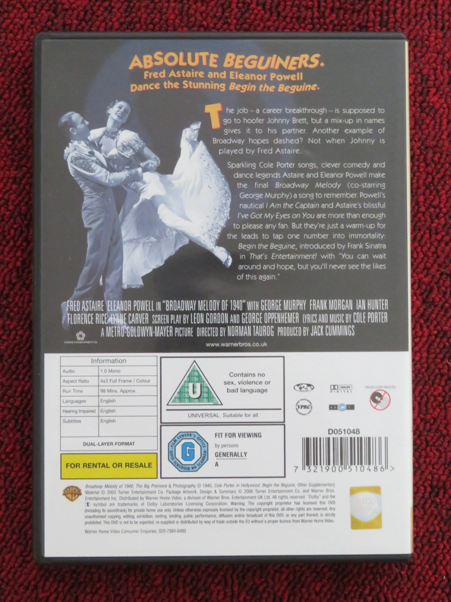 BROADWAY MELODY OF 1940 (DVD) FRED ASTAIRE ELEANOR POWELL REGION 2 Rendezvous Cinema Movie posters