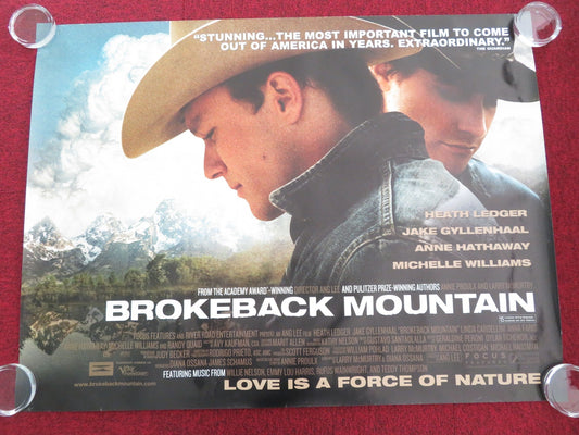BROKEBACK MOUNTAIN - B UK QUAD ROLLED POSTER HEATH LEDGE JAKE GYLLENHAAL 2005 Movie posters
