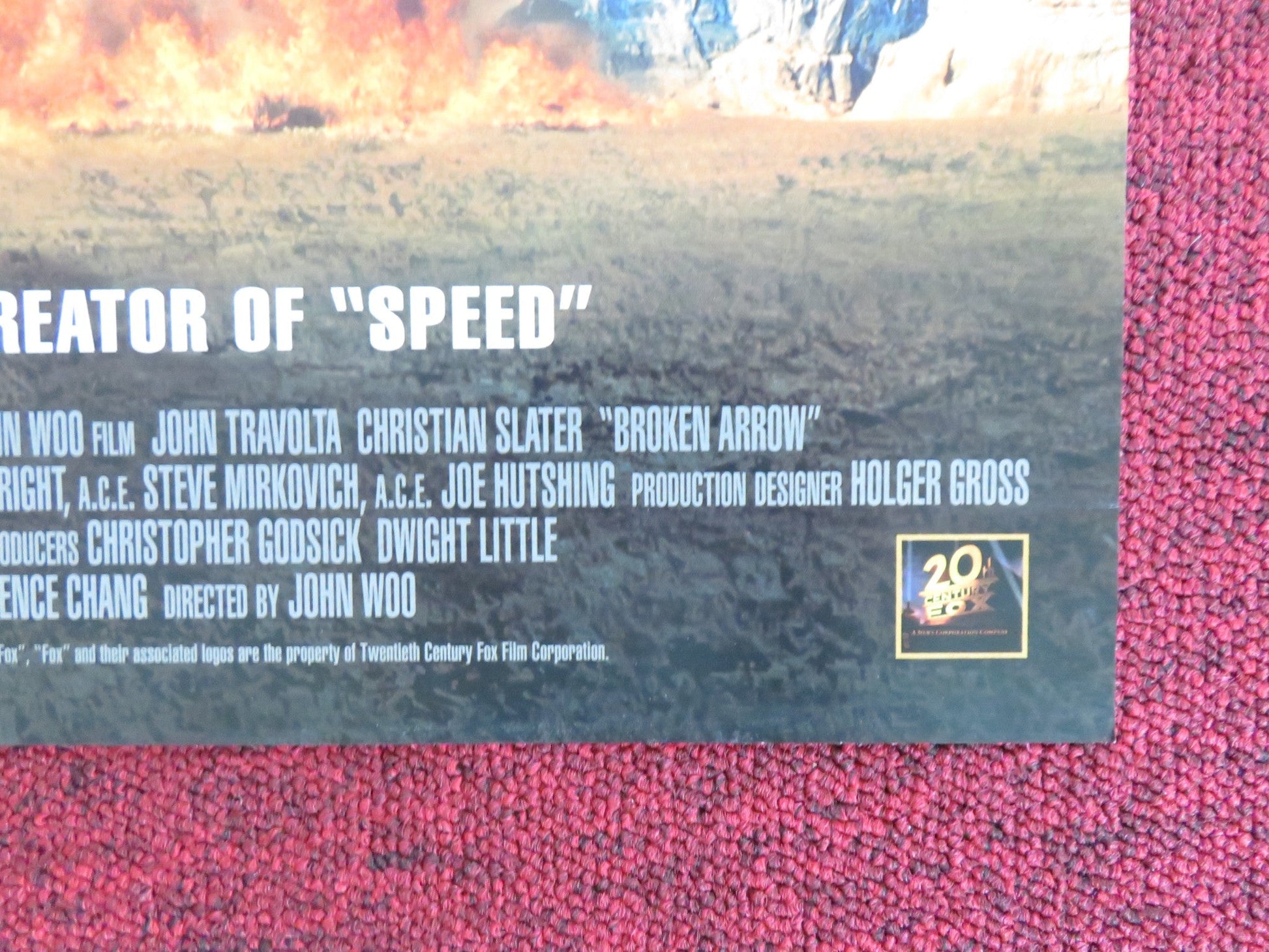 BROKEN ARROW VHS VIDEO POSTER JOHN TRAVOLTA CHRISTIAN SLATER 1995 Rendezvous Cinema Movie posters