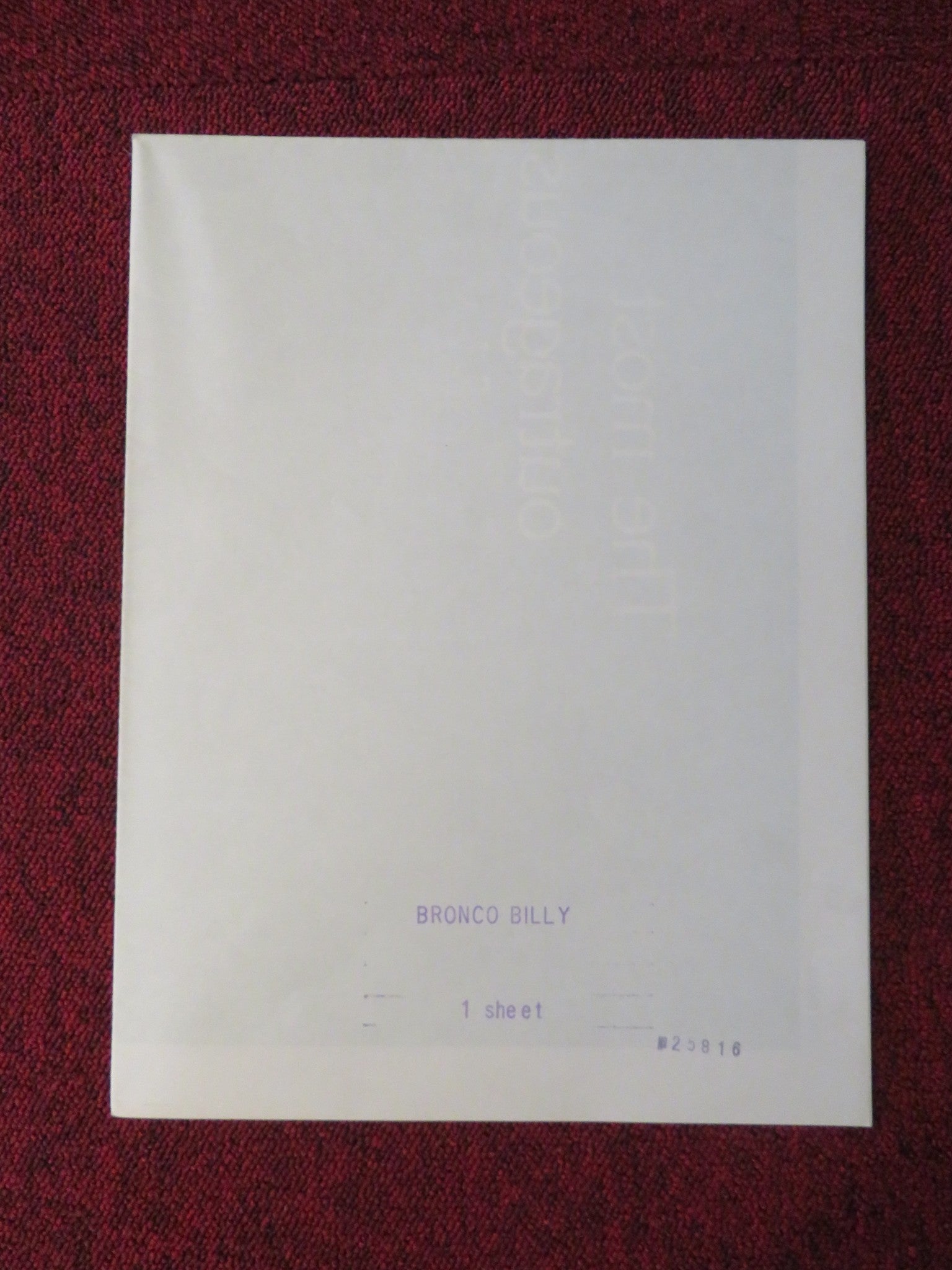 BRONCO BILLY - B FOLDED US ONE SHEET POSTER CLINT EASTWOOD SONDRA LOCKE 1980 Rendezvous Cinema Movie posters