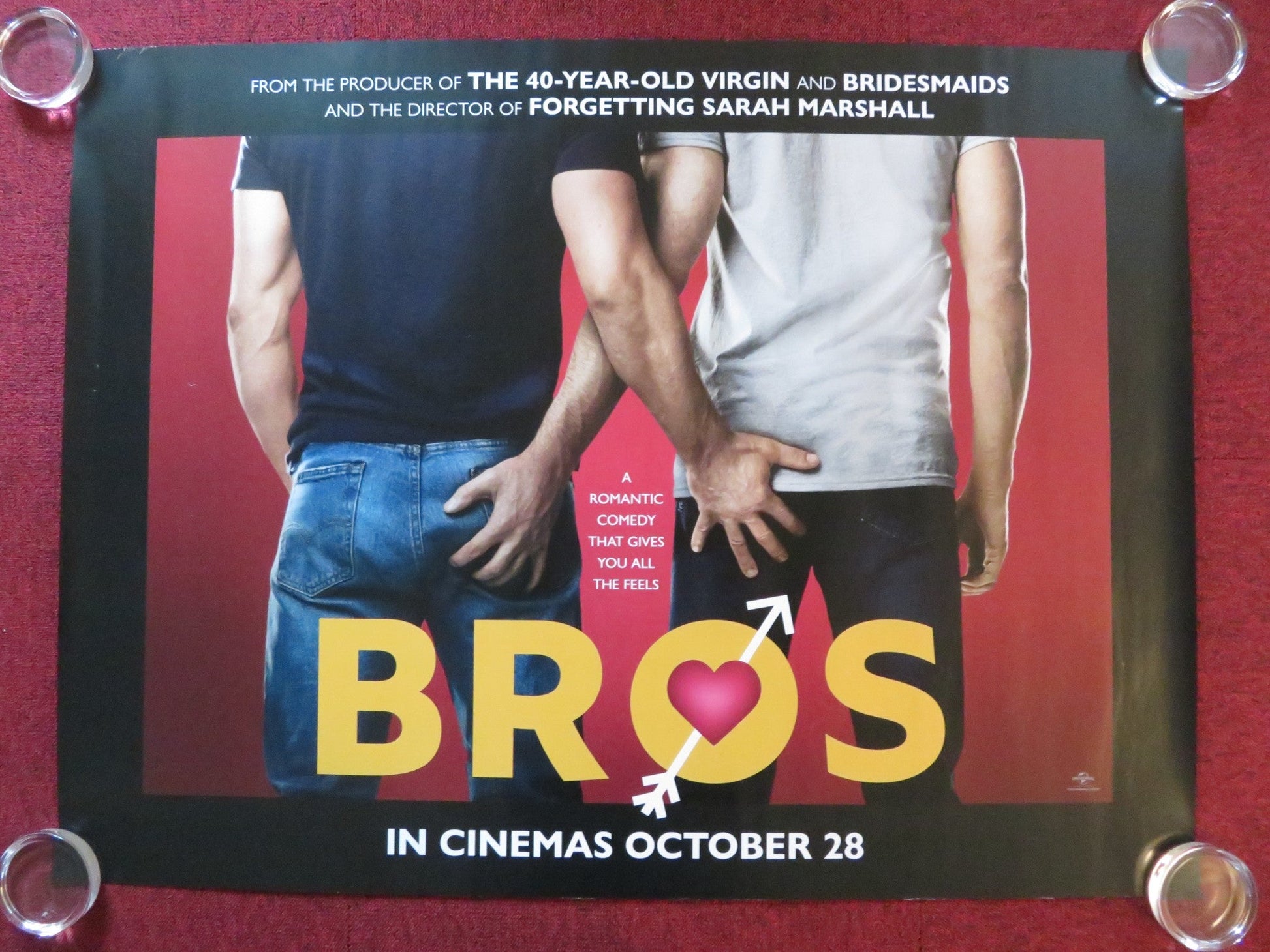 BROS UK QUAD ROLLED POSTER BILLY EICHNER LUKE MACFARLANE 2022 Rendezvous Cinema Movie posters