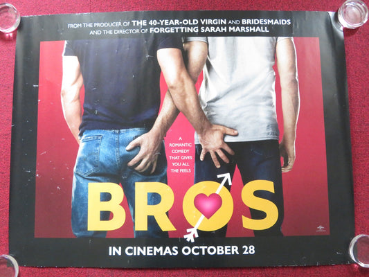 BROS UK QUAD ROLLED POSTER BILLY EICHNER LUKE MACFARLANE 2022 Rendezvous Cinema Movie posters