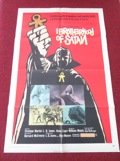 BROTHERHOOD OF SATAN FOLDED US ONE SHEET POSTER STORTHER MARTIN L.Q. JONES 1971 Movie posters