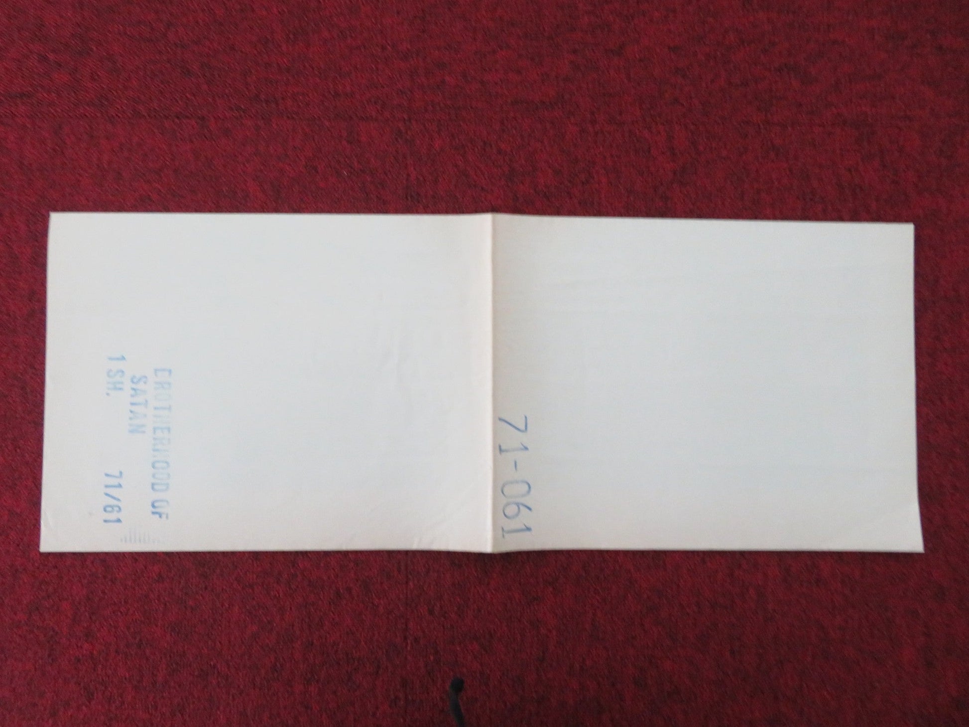 BROTHERHOOD OF SATAN FOLDED US ONE SHEET POSTER STORTHER MARTIN L.Q. JONES 1971 Movie posters