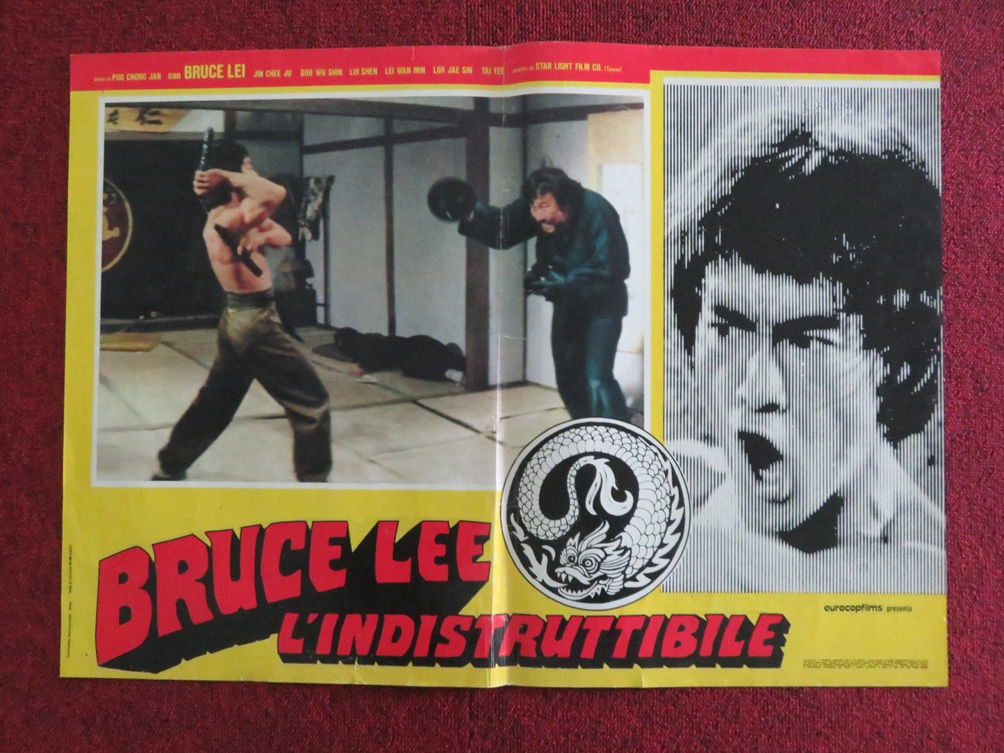 BRUCE LEE L'INDISTRUTTIBILE - A ITALIAN FOTOBUSTA POSTER BRUCE LEI 1970s Rendezvous Cinema Movie posters