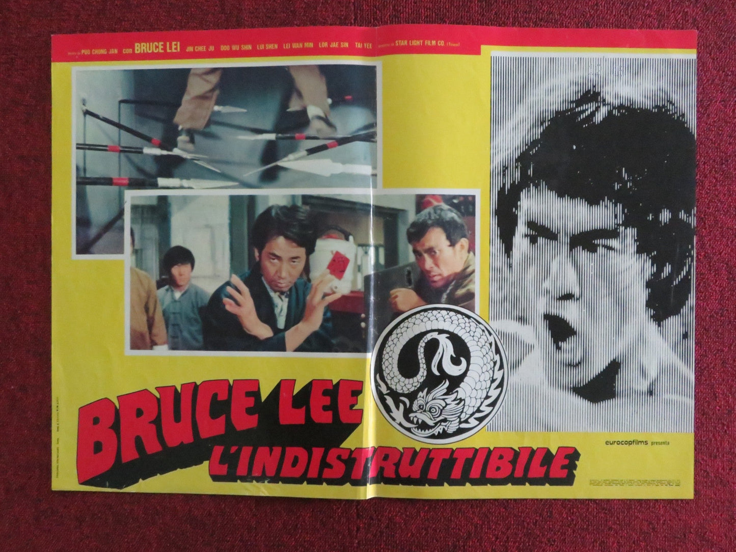 BRUCE LEE L'INDISTRUTTIBILE - C ITALIAN FOTOBUSTA POSTER BRUCE LEI 1970s Rendezvous Cinema Movie posters
