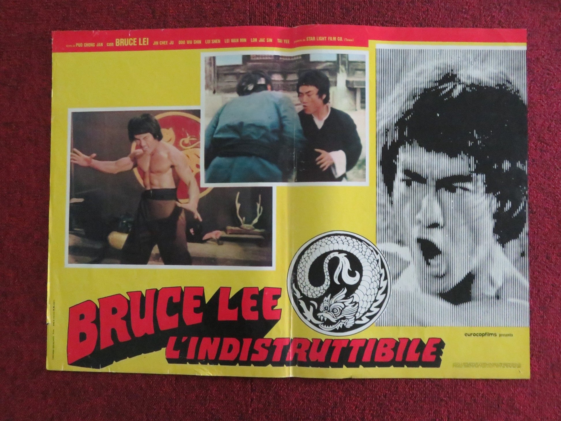 BRUCE LEE L'INDISTRUTTIBILE - D ITALIAN FOTOBUSTA POSTER BRUCE LEI 1970s Rendezvous Cinema Movie posters