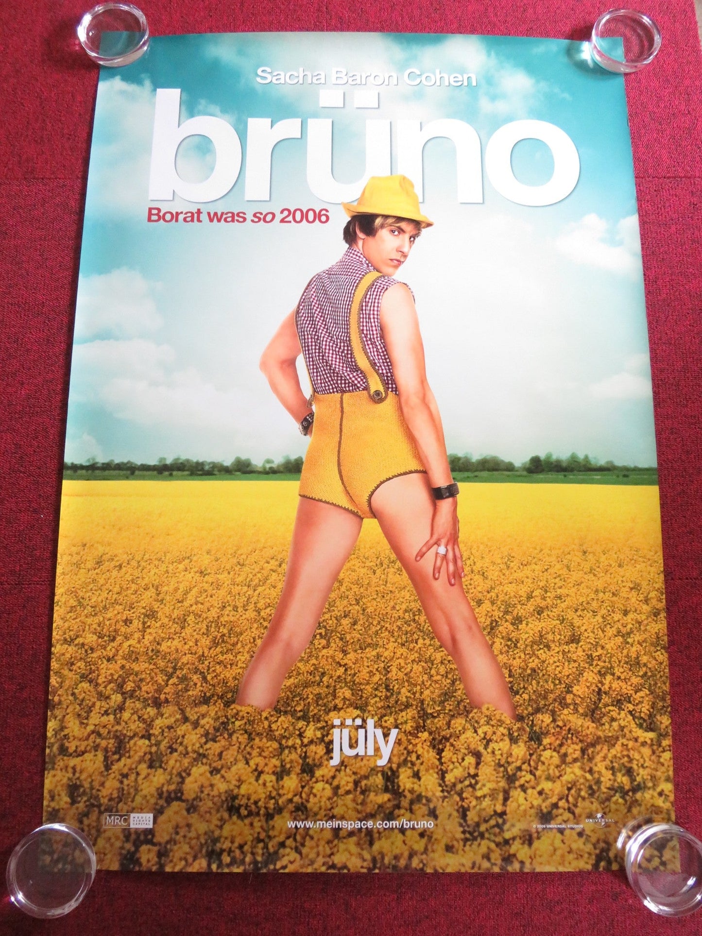 BRUNO - B US ONE SHEET ROLLED POSTER SACHA BARON COHEN 2009 Rendezvous Cinema Movie posters