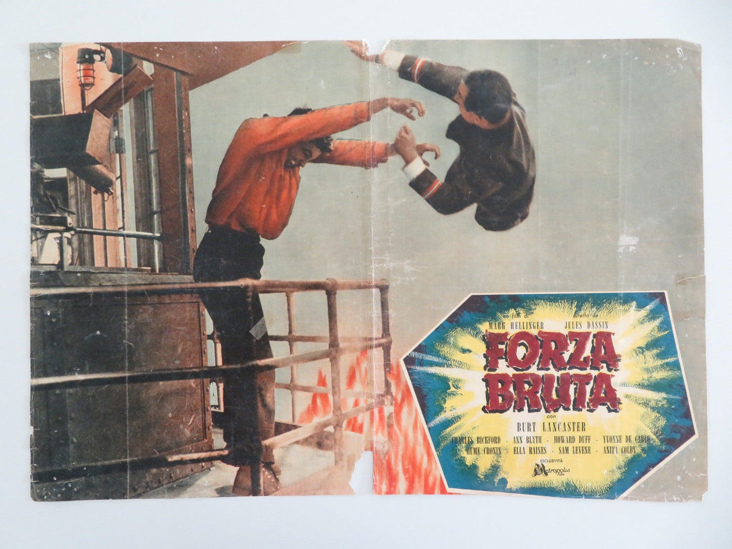 BRUTE FORCE ITALIAN FOTOBUSTA POSTER BURT LANCASTER ANN BLYTH R1950s Movie posters