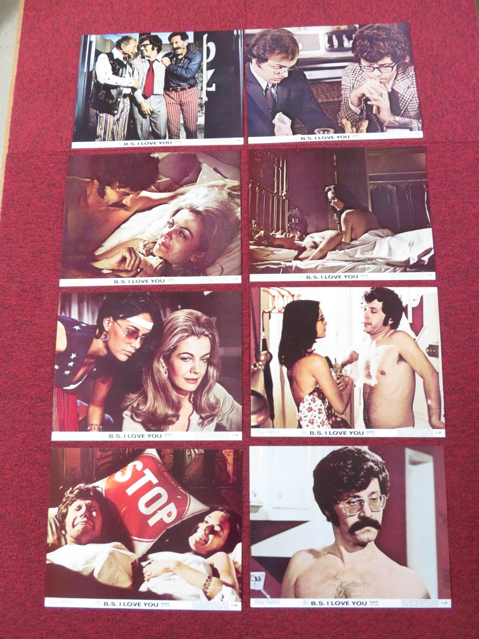 B.S. I LOVE YOU US LOBBY CARD FULL SET PETER KASTNER JOANNA CAMERON 1971 Rendezvous Cinema Movie posters