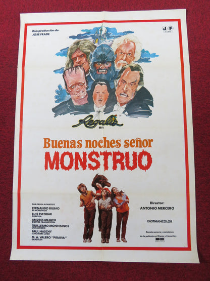 BUENAS NOCHES, SENOR MONSTRUO SPANISH POSTER FERNANDO BILBAO LUIS ESCOBAR 1982 Rendezvous Cinema Movie posters