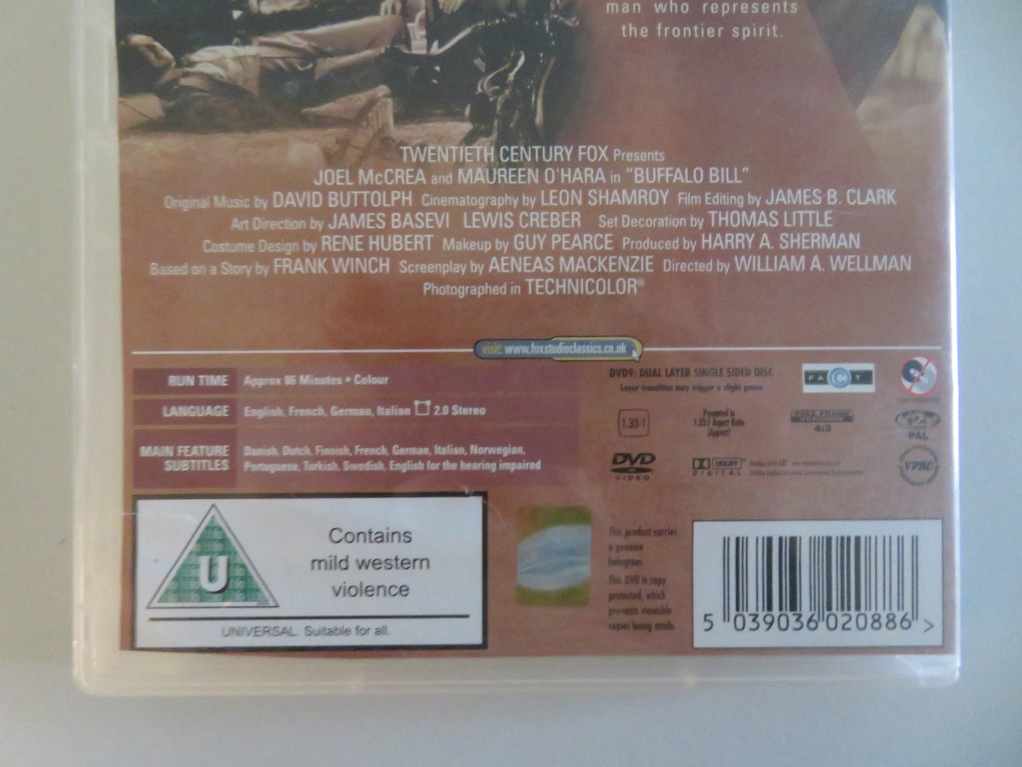 BUFFALO BILL (DVD) JOEL MCCREA MAUREEN O'HARA 1944 REGION 2 Movie posters