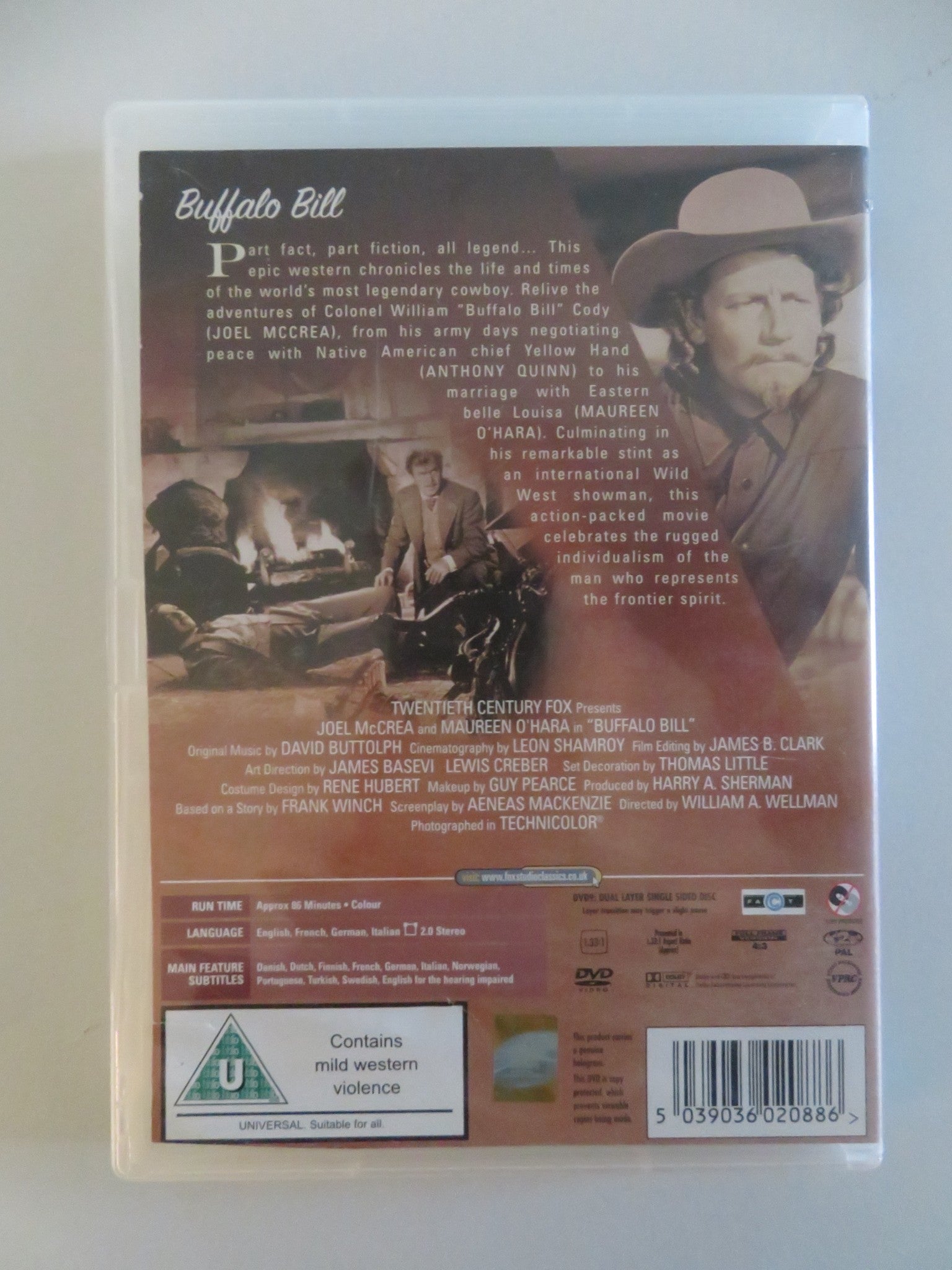 BUFFALO BILL (DVD) JOEL MCCREA MAUREEN O'HARA 1944 REGION 2 Movie posters