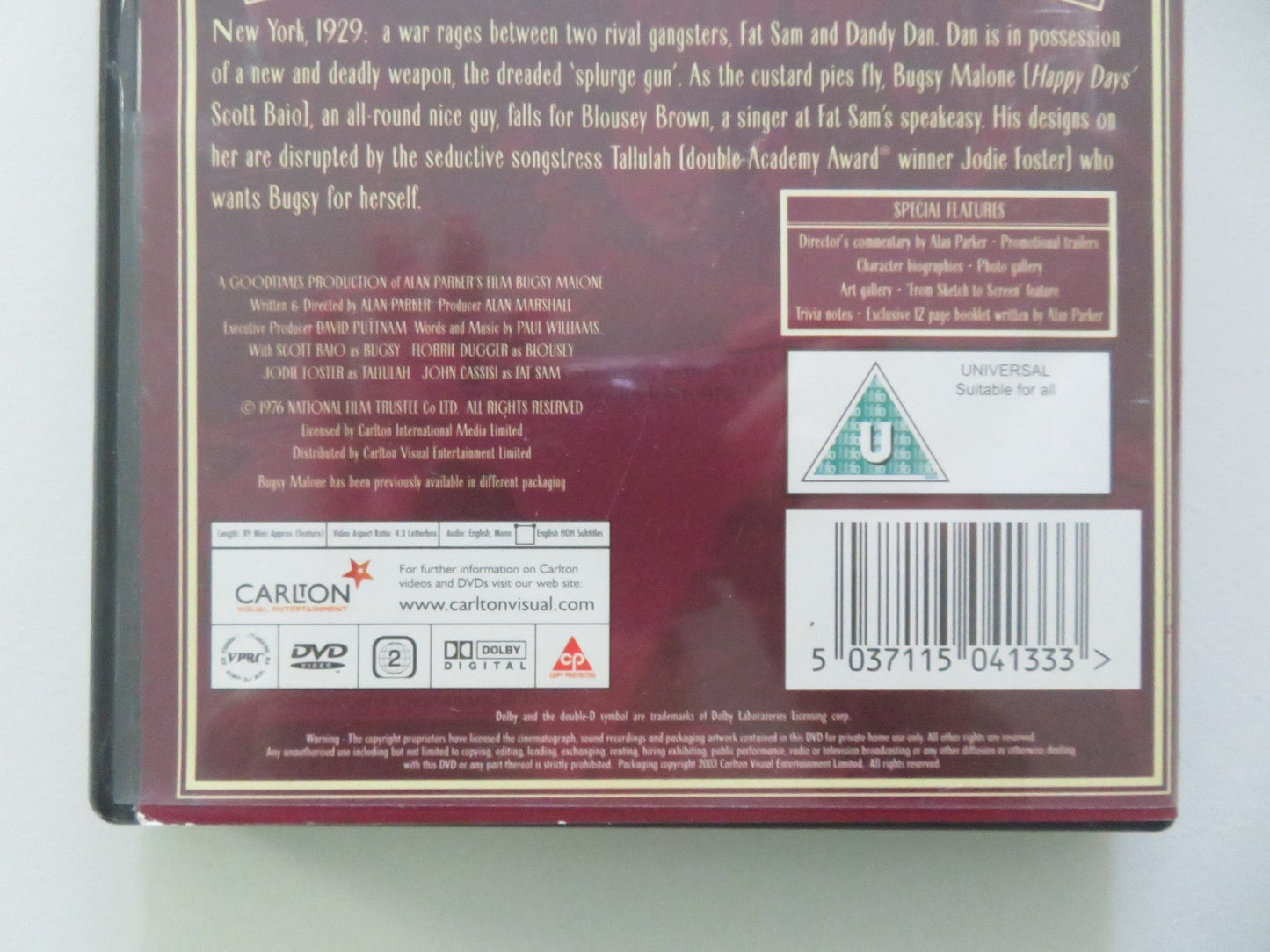 BUGSY MALONE (DVD) SCOTT BAIO JODIE FOSTER 1976 REGION 2 Movie posters