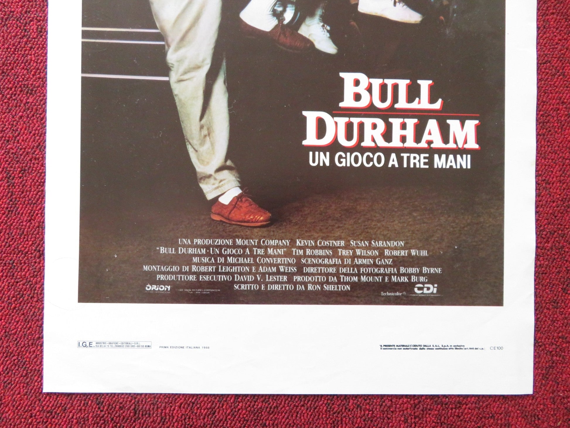 BULL DURHAM ITALIAN LOCANDINA POSTER KEVIN COSTNER SUSAN SARANDON 1988 Rendezvous Cinema Movie posters
