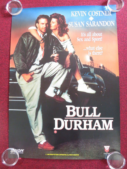 BULL DURHAM VHS VIDEO POSTER ROLLED KEVIN COSTNER SUSAN SARANDON 1998 Rendezvous Cinema Movie posters