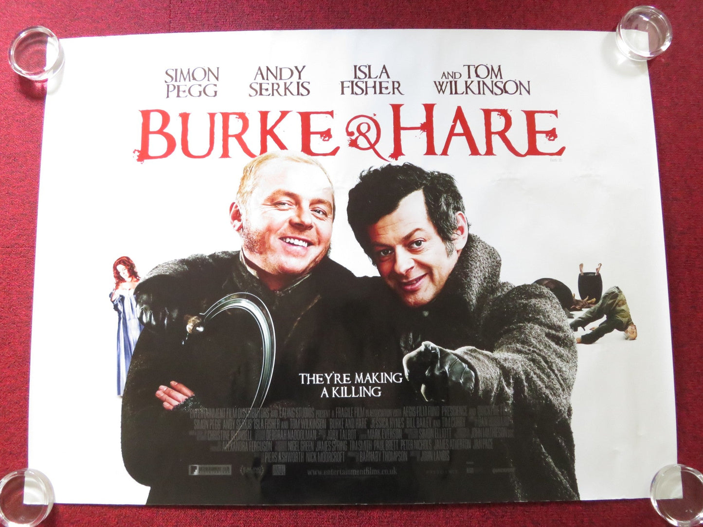BURKE AND HARE UK QUAD ROLLED POSTER SIMON PEGG ANDY SERKIS 2010 Rendezvous Cinema Movie posters