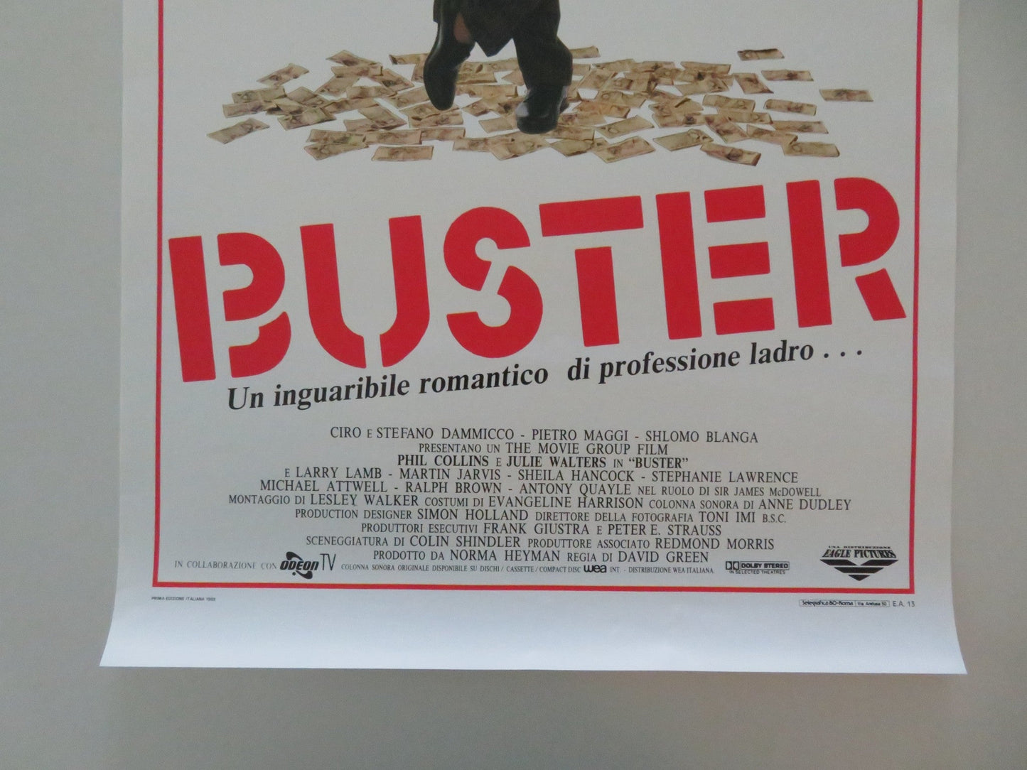 BUSTER ITALIAN LOCANDINA POSTER PHIL COLLINS JULIE WALTERS 1988 Movie posters