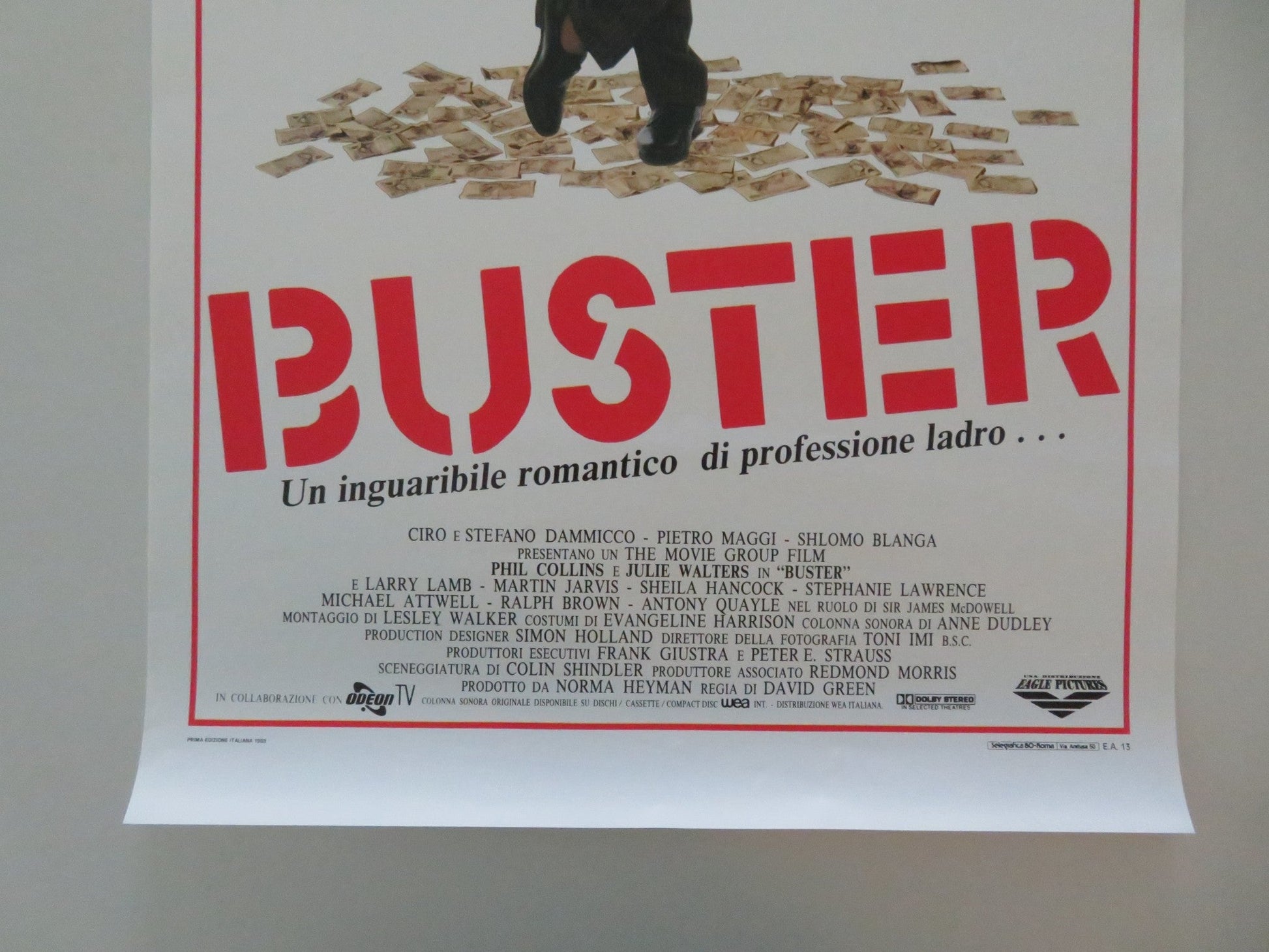 BUSTER ITALIAN LOCANDINA POSTER PHIL COLLINS JULIE WALTERS 1988 Movie posters