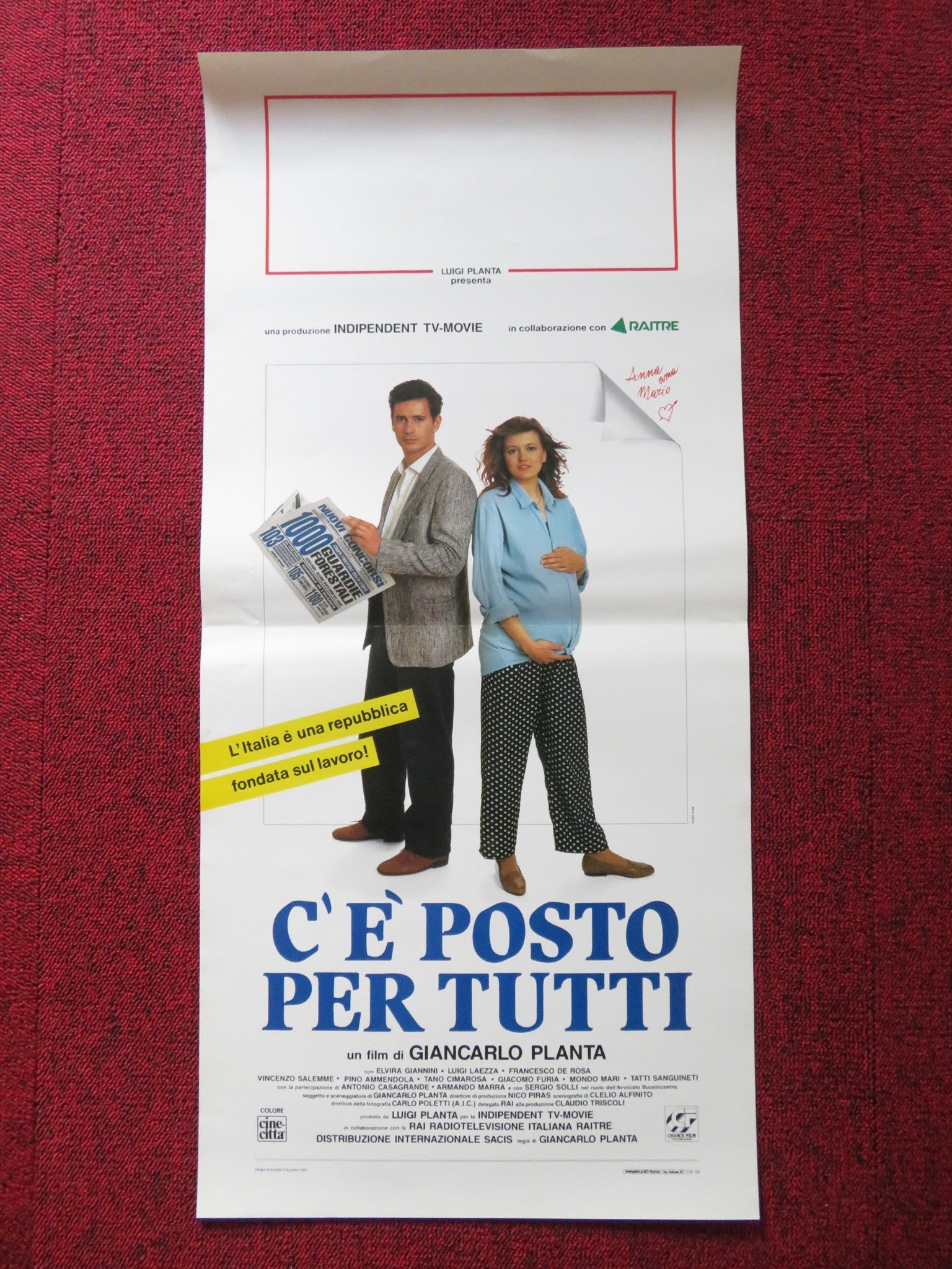 C' E' POSTO PER TUTTI ITALIAN LOCANDINA POSTER LUIGI LAEZZA ELVIRA GIANNINI 1990 Rendezvous Cinema Movie posters