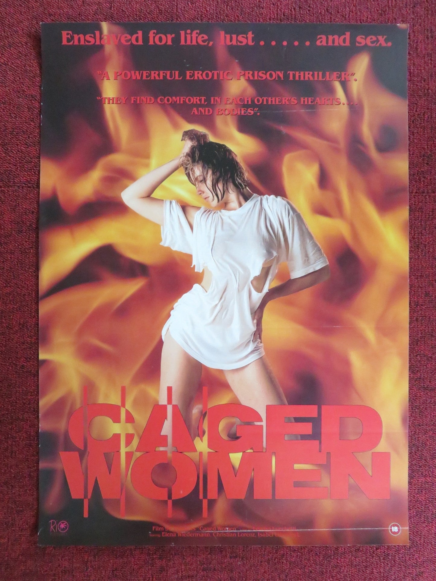 CAGED WOMEN VHS VIDEO POSTER ELENA WIEDERMANN CHRISTIAN LORENZ 1991 Rendezvous Cinema Movie posters