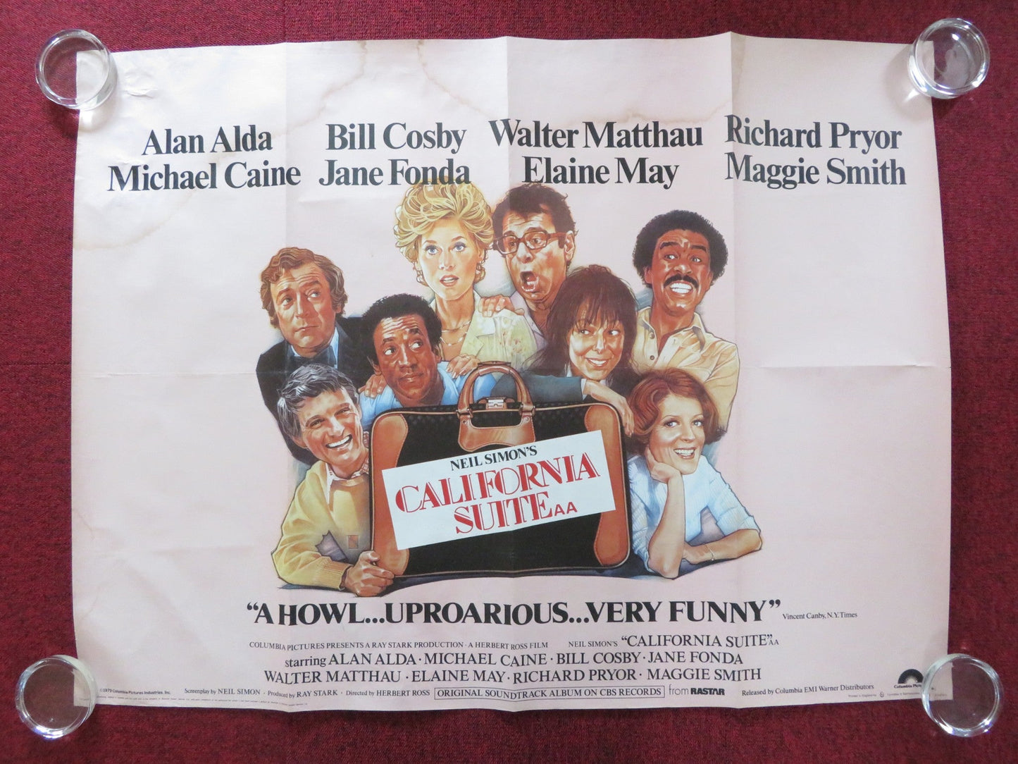 CALIFORNIA SUITE UK QUAD ROLLED POSTER RICHARD PRYOR MICHAEL CAINE J. FONDA 1978 Rendezvous Cinema Movie posters