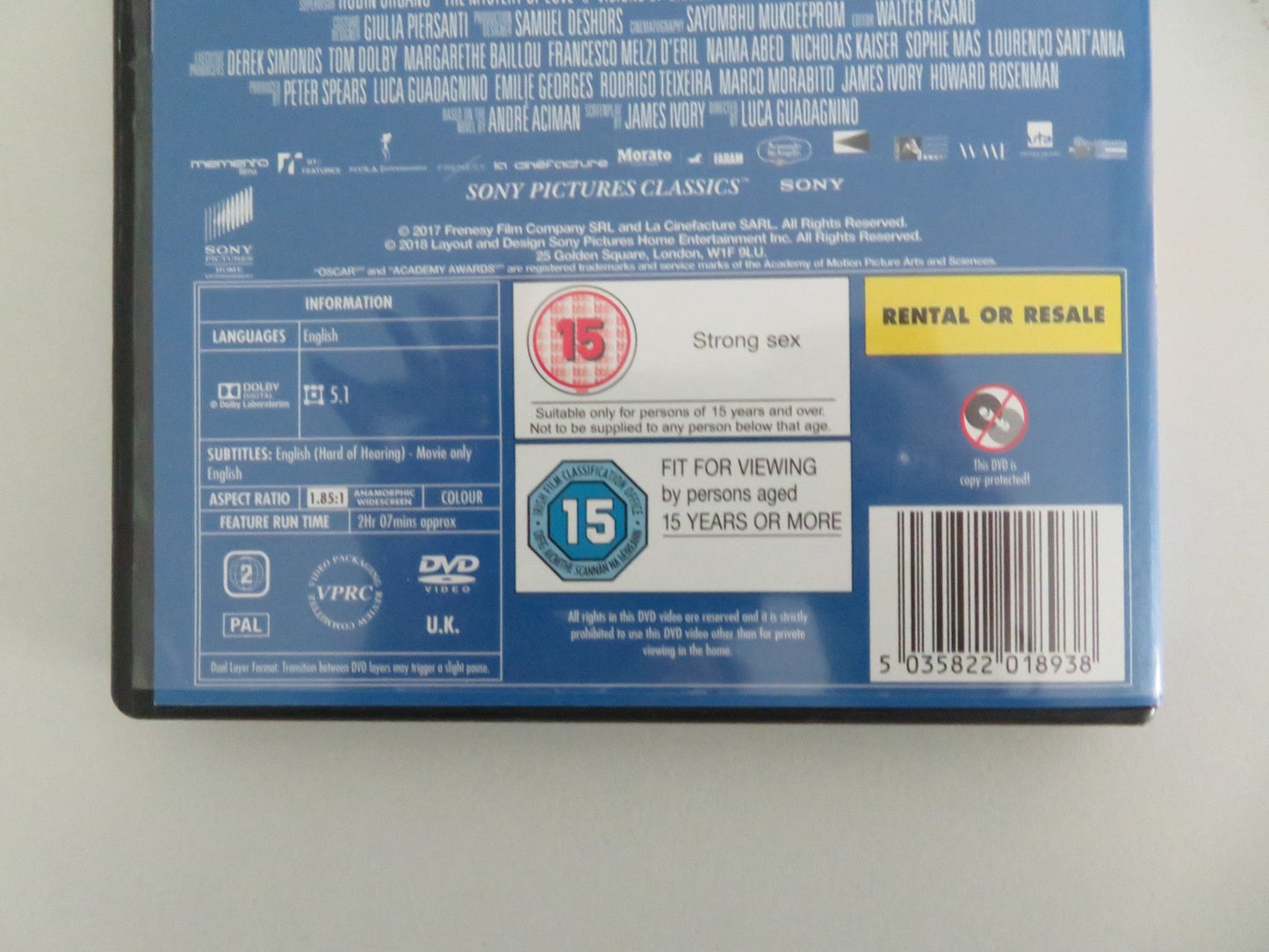 Call me by your name (DVD) Timothee Chalamet Armie Hammer 2017 Region 2 Movie posters