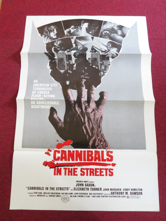 CANNIBAL APOCALYPSE US TRI FOLDED ONE SHEET ROLLED POSTER J. SAXON 1982 Rendezvous Cinema Movie posters