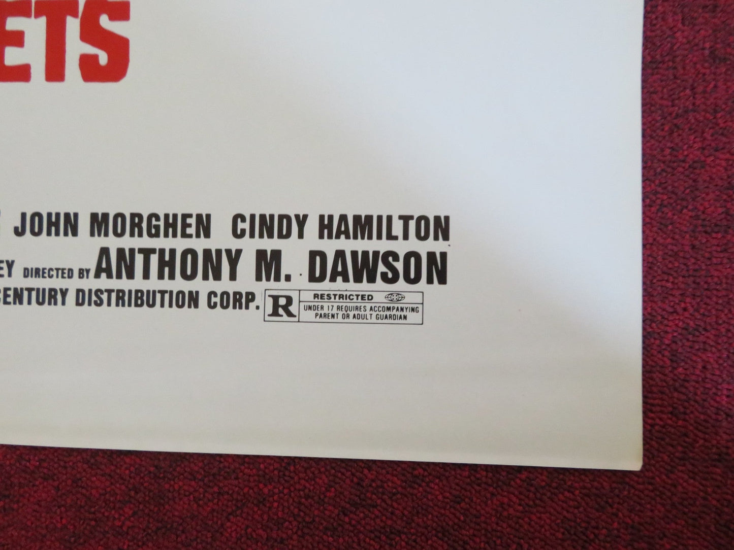 CANNIBAL APOCALYPSE US TRI FOLDED ONE SHEET ROLLED POSTER J. SAXON 1982 Rendezvous Cinema Movie posters