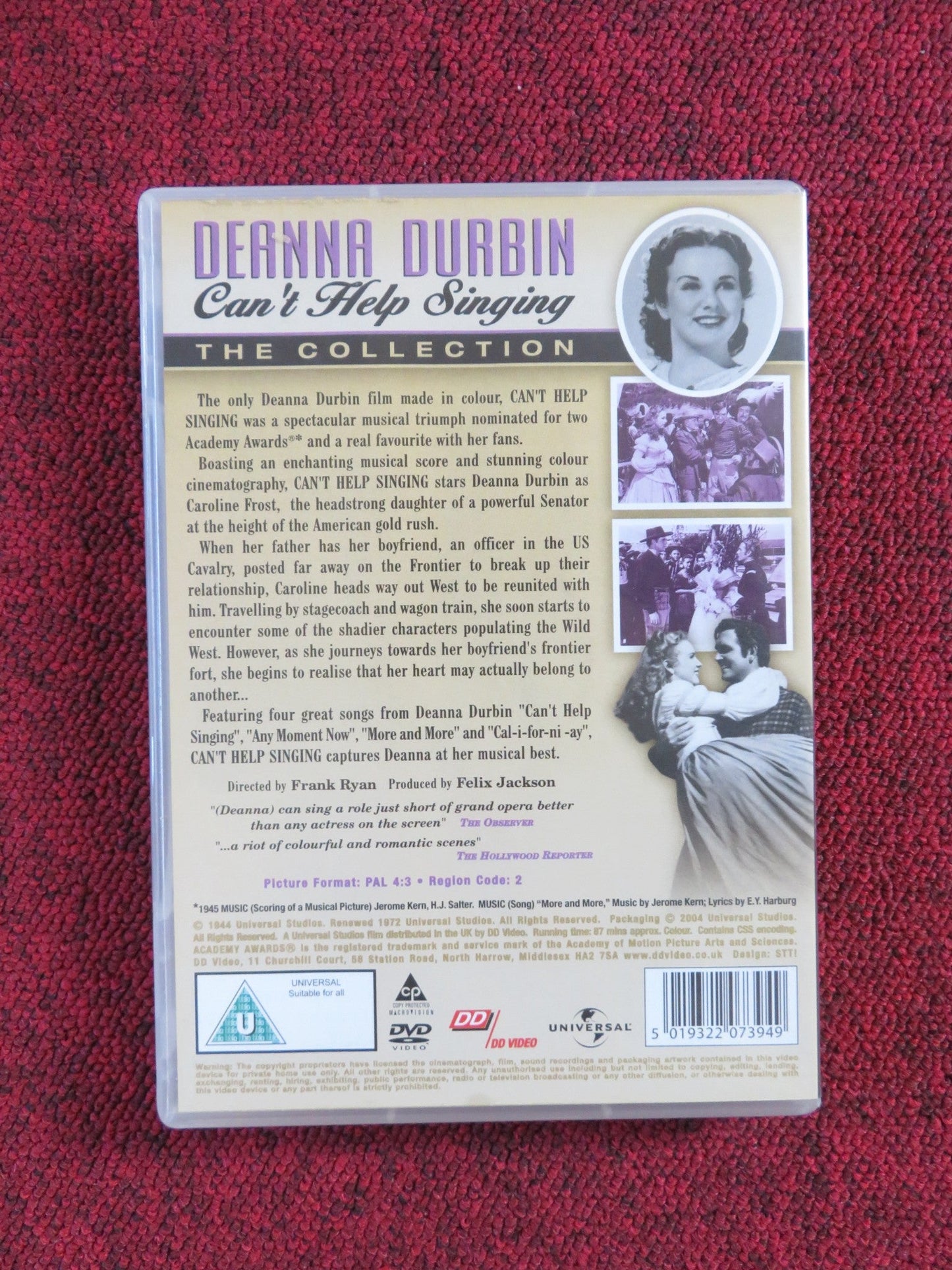 CAN'T HELP SINGING (DVD) DEANNA DURBIN ROBERT PAIGE 1944 REGION 2 Rendezvous Cinema Movie posters