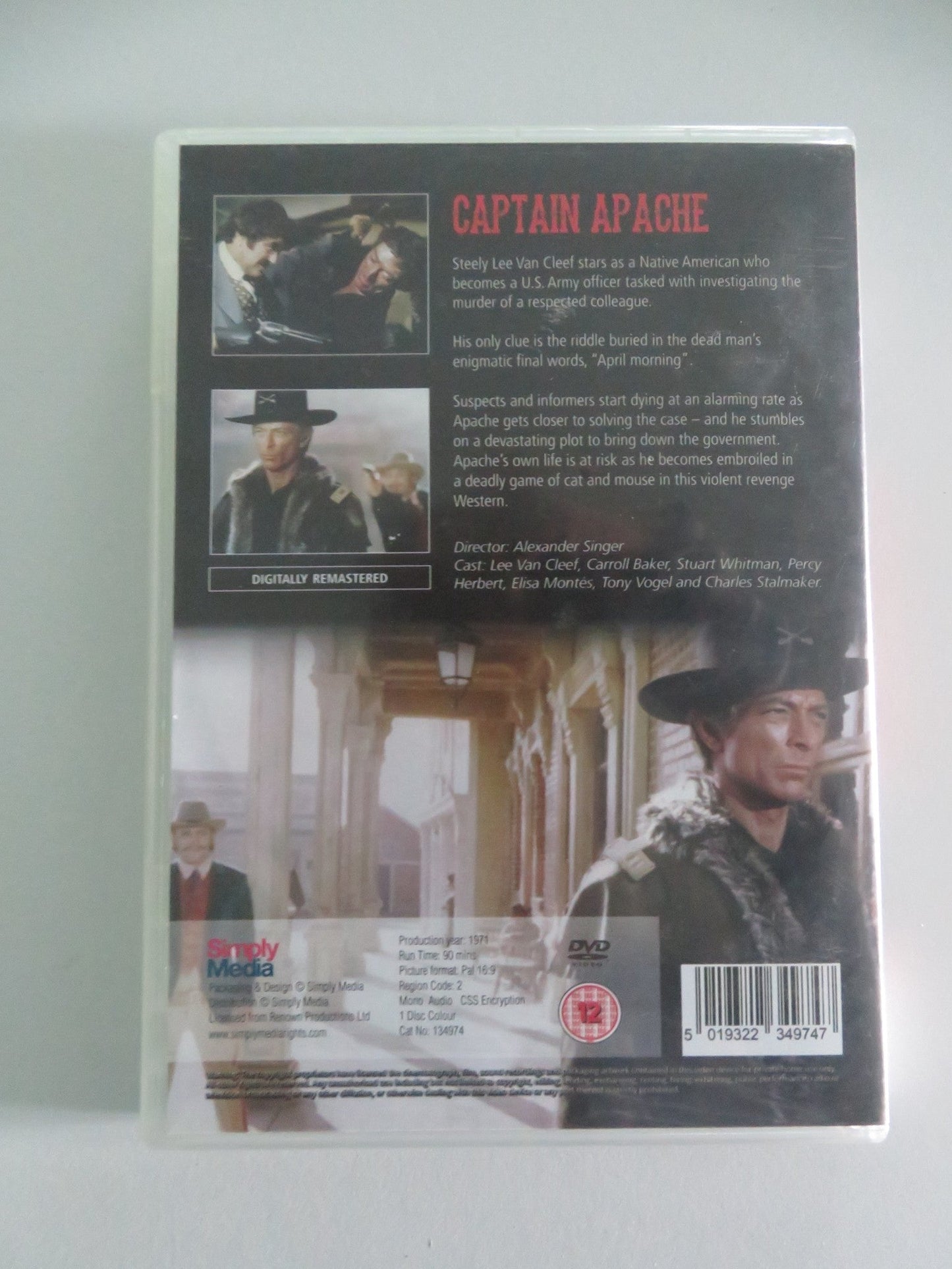 CAPTAIN APACHE (DVD) LEE VAN CLEEF STUART - WHITMAN 1971 REGION 2 Movie posters