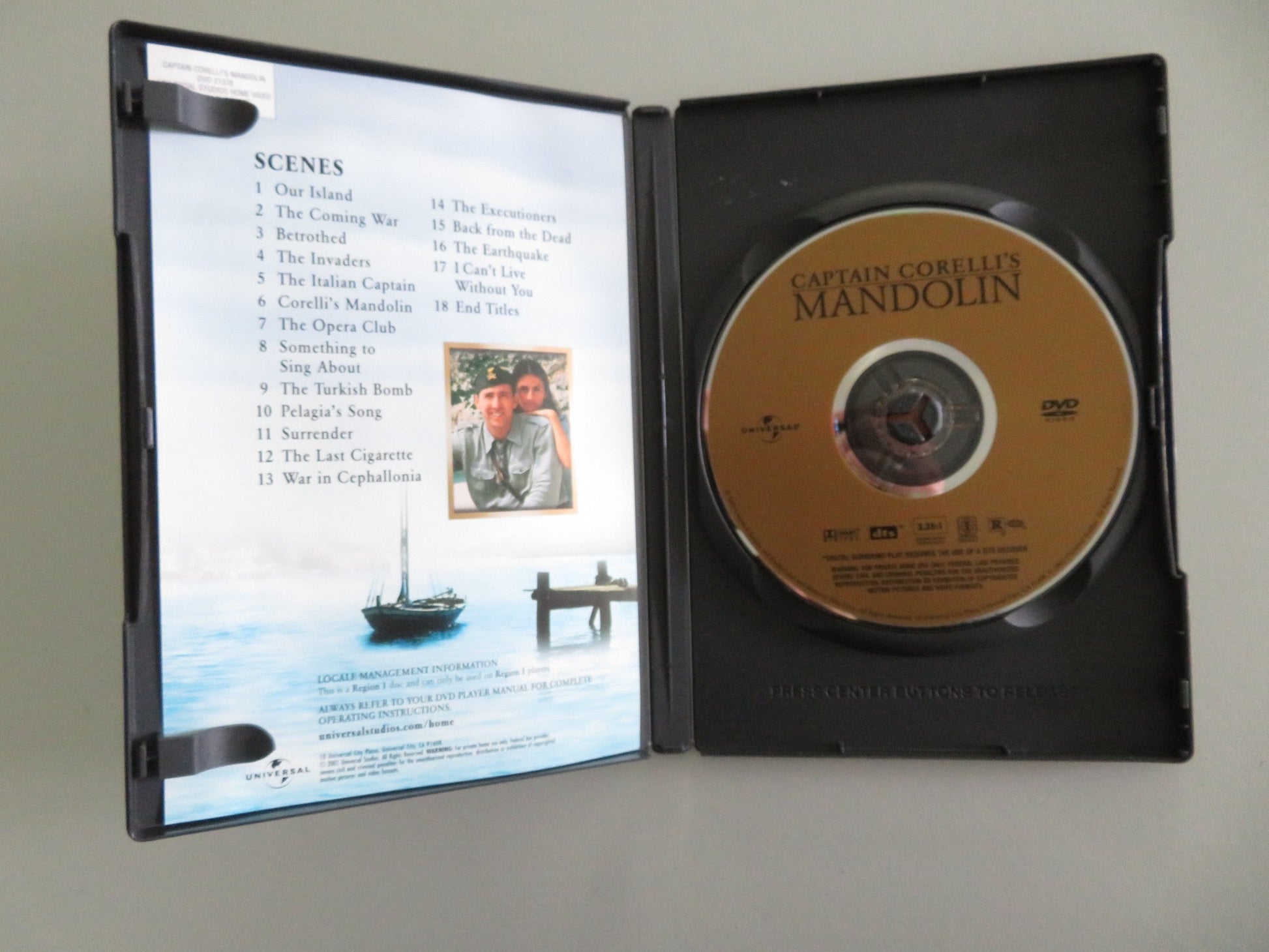 Captain Corelli's Mandolin (DVD) Nicolas Cage Penelope Cruz 2001 Region 1 Movie posters