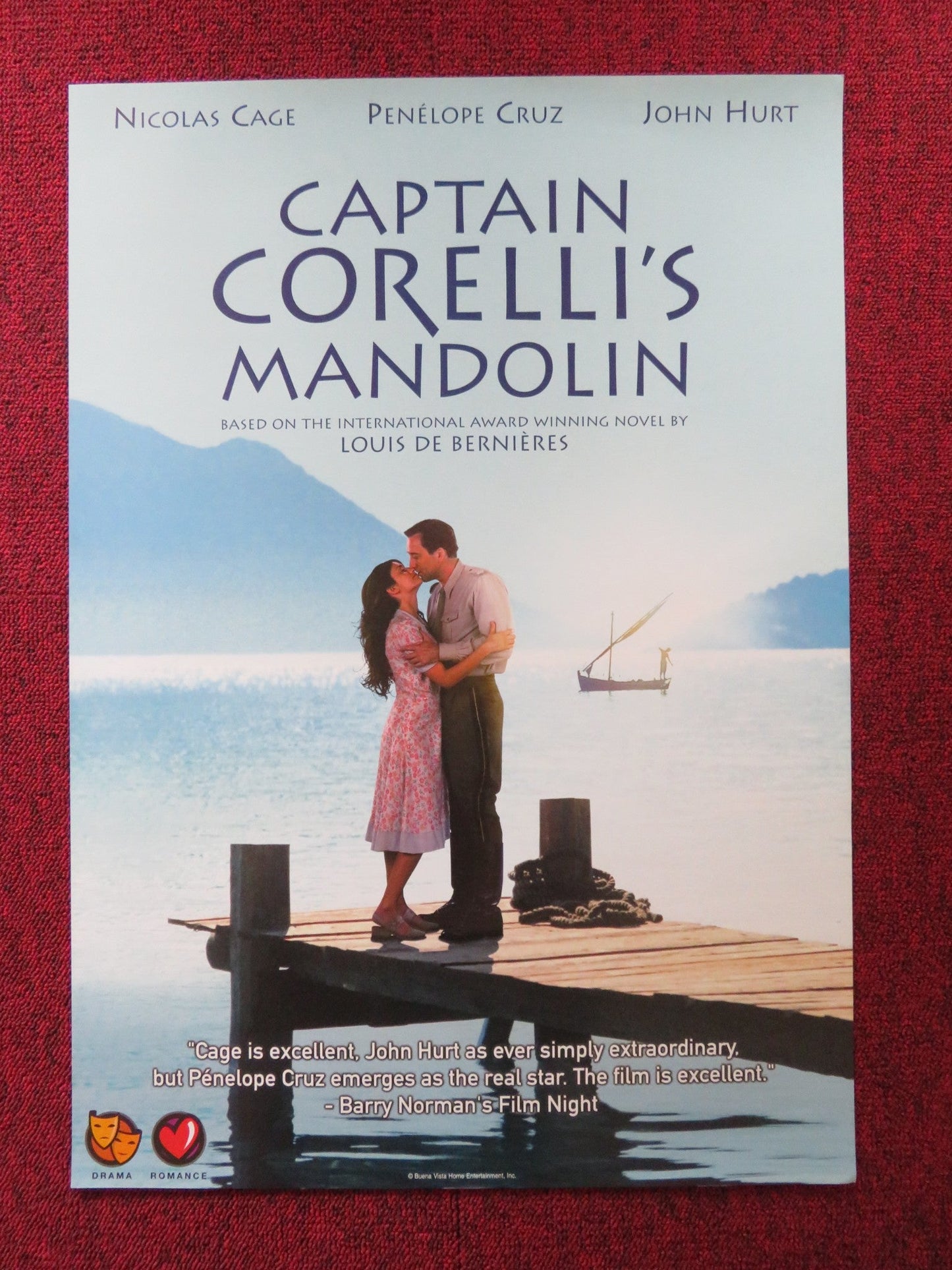 CAPTAIN CORELLI'S MANDOLIN VHS VIDEO POSTER NICOLAS CAGE PENELOPE CRUZ 2001 Rendezvous Cinema Movie posters
