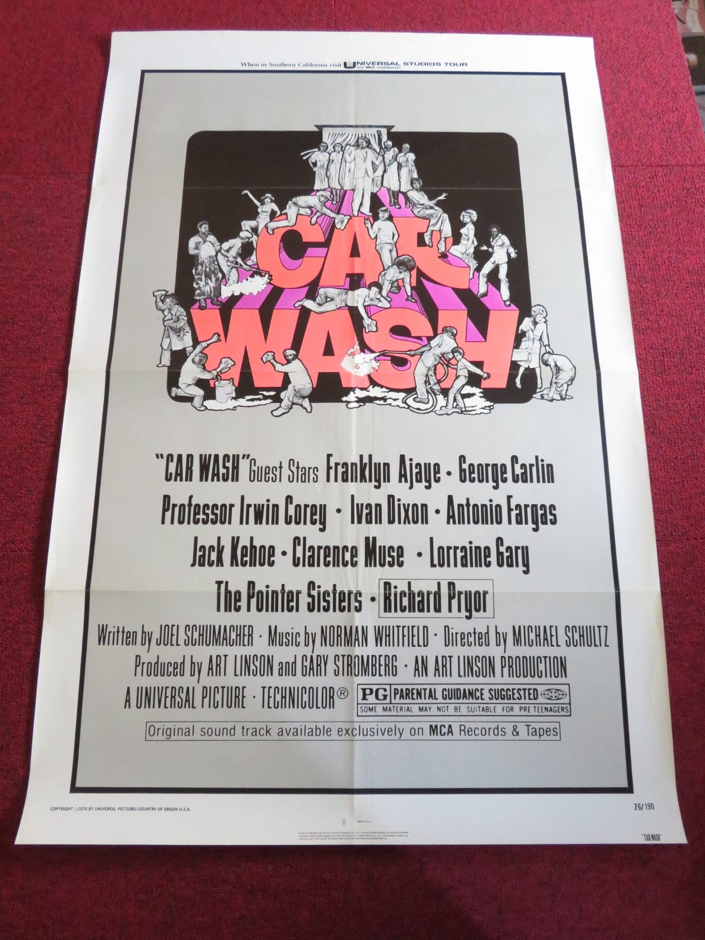 CAR WASH US ONE SHEET ROLLED POSTER FRANKLYN AJAYE SULLY BOYAR 1976 Rendezvous Cinema Movie posters
