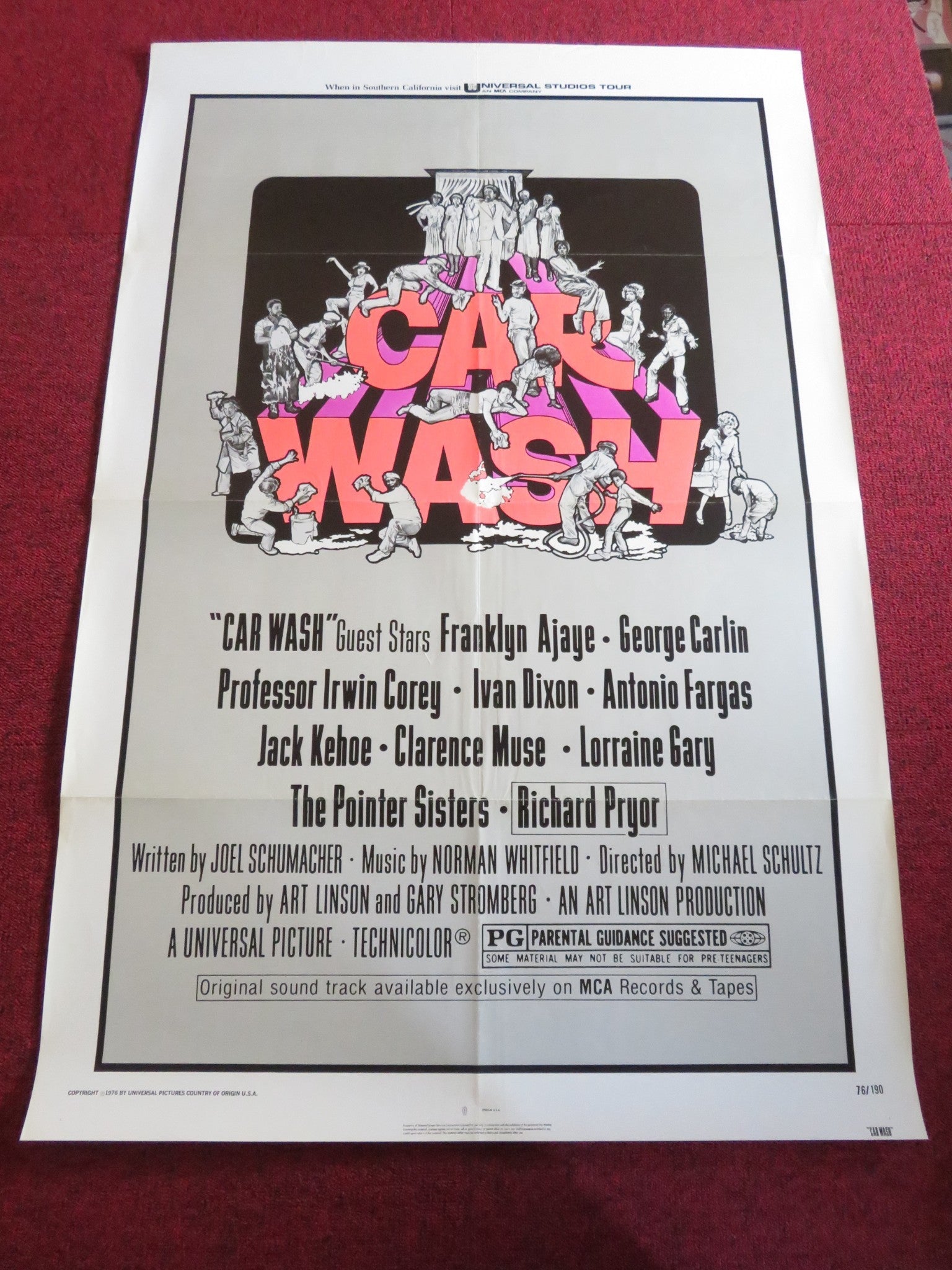 CAR WASH US ONE SHEET ROLLED POSTER FRANKLYN AJAYE SULLY BOYAR 1976 Rendezvous Cinema Movie posters