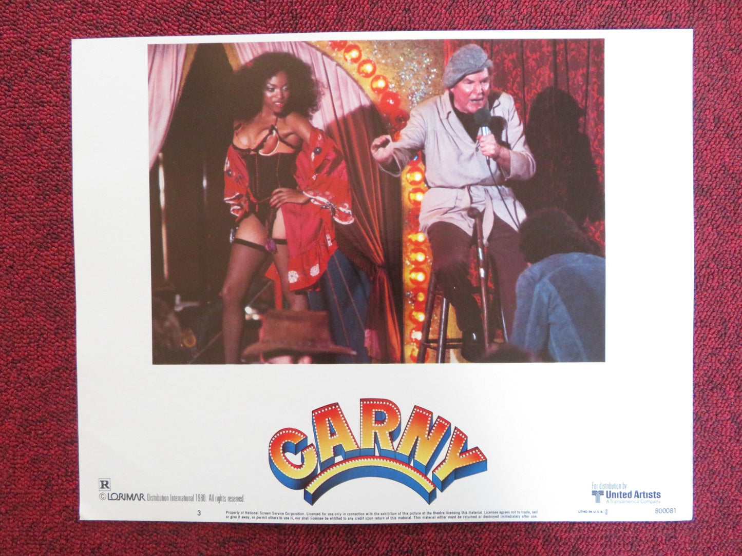 CARNY US LOBBY CARD FULL SET GARY BUSEY JODIE FOSTER 1980 Rendezvous Cinema Movie posters