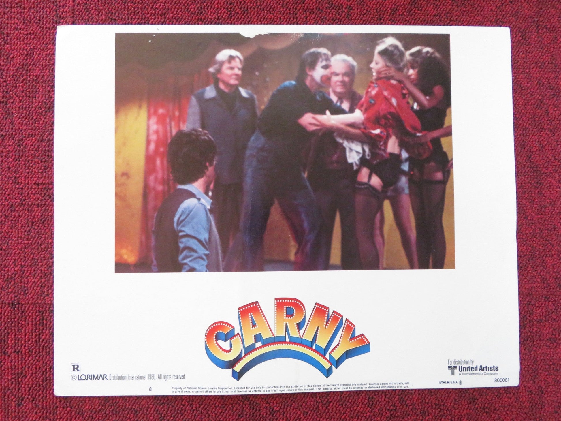 CARNY US LOBBY CARD FULL SET GARY BUSEY JODIE FOSTER 1980 Rendezvous Cinema Movie posters