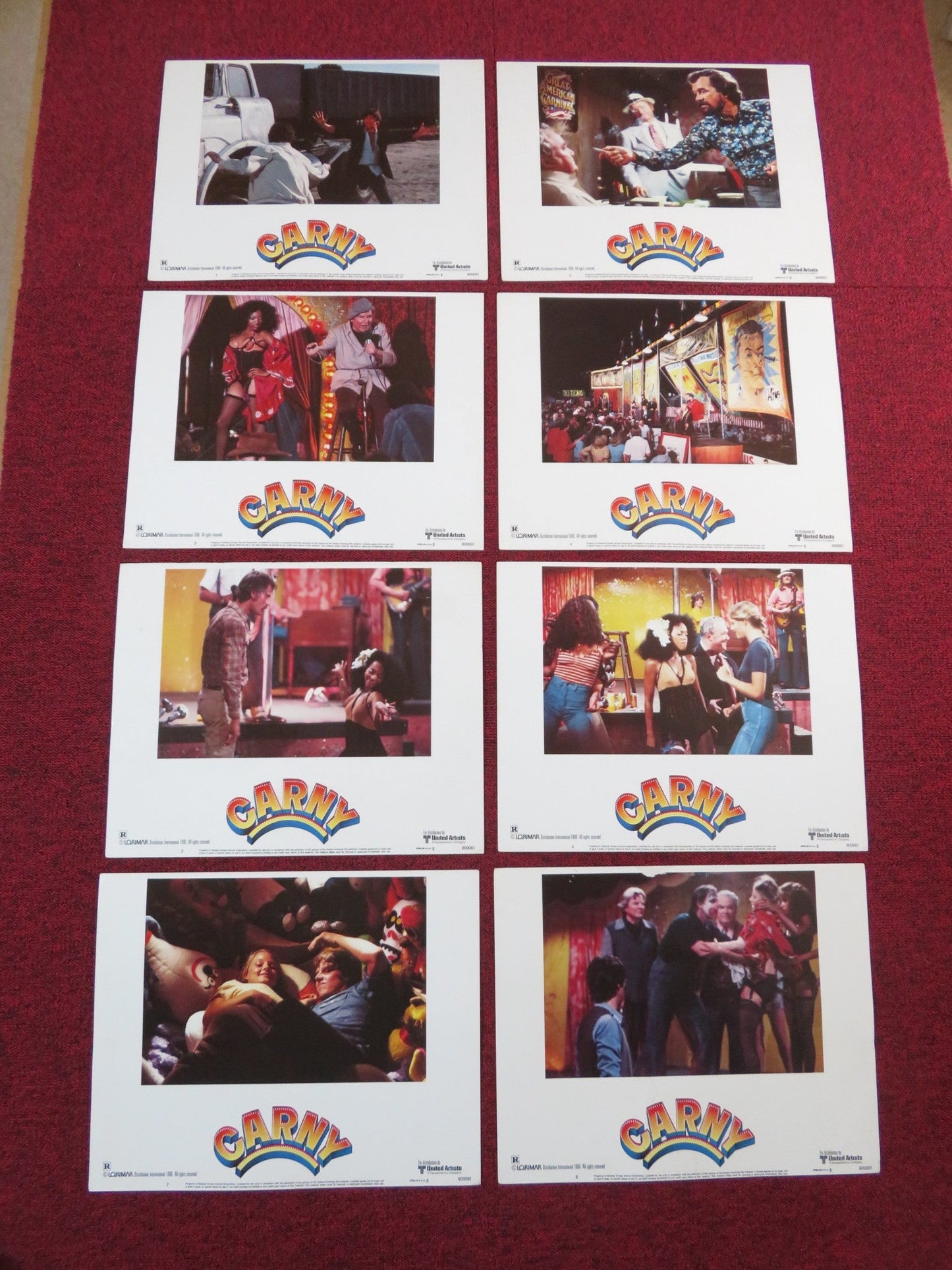 CARNY US LOBBY CARD FULL SET GARY BUSEY JODIE FOSTER 1980 Rendezvous Cinema Movie posters